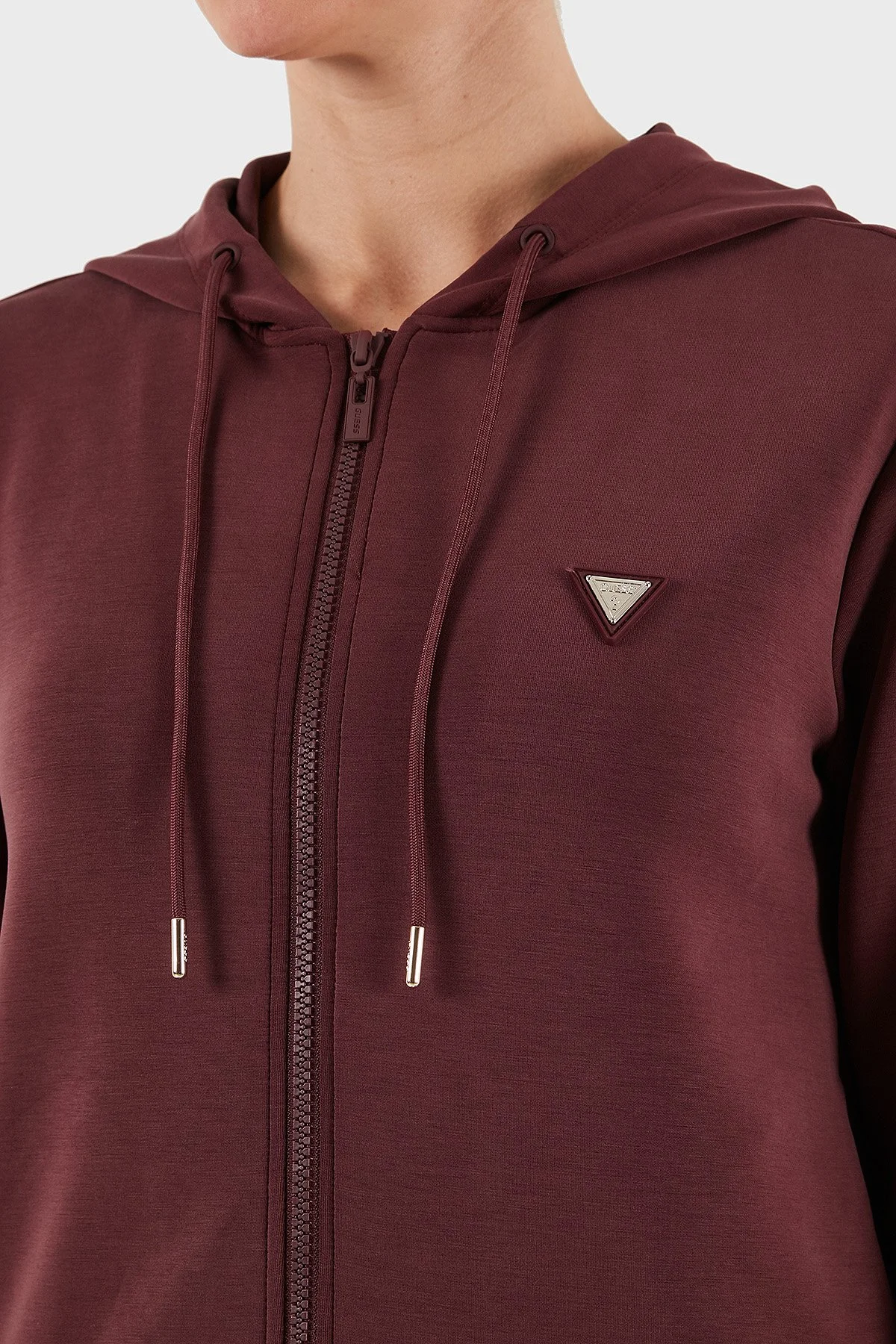 Guess Olympe Regular Fit Kapüşonlu Fermualı V4YQ06KCAY2 Bayan Sweat V4YQ06 KCAY2 G4P2 BORDO - 7