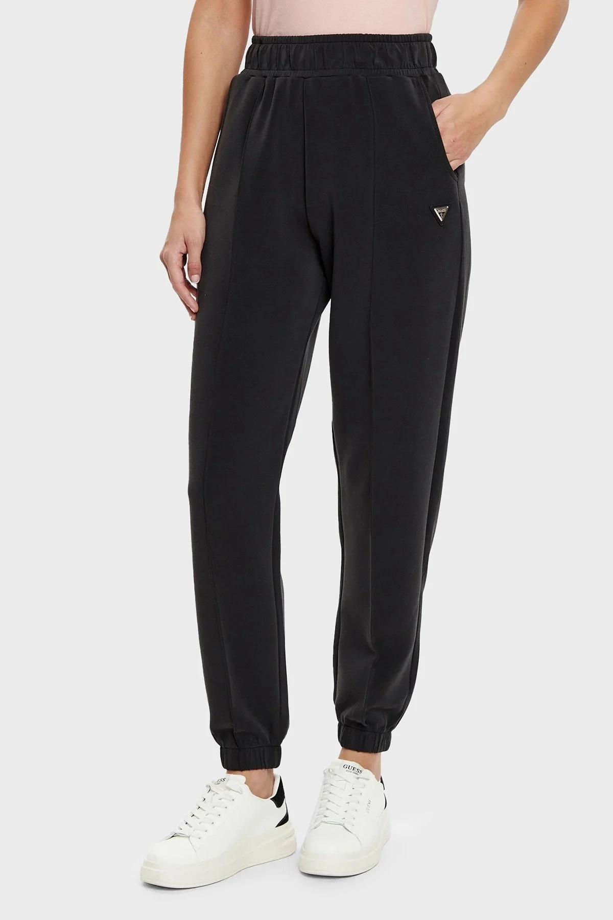 Guess Olympe Regular Fit Lastikli Bel Ribanalı Paça Jogger V5RB11KCAY2 Bayan Pantolon V5RB11 KCAY2 JBLK SİYAH - 6