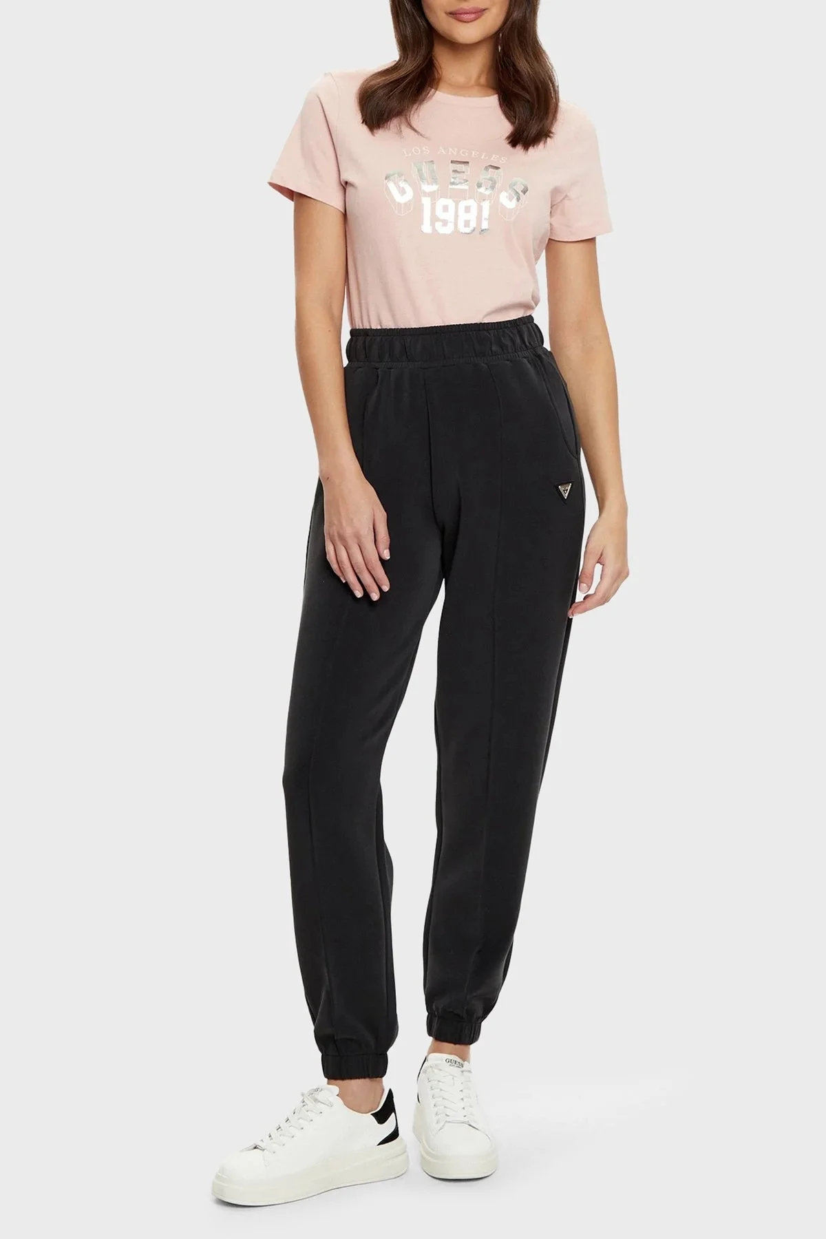 Guess Olympe Regular Fit Lastikli Bel Ribanalı Paça Jogger V5RB11KCAY2 Bayan Pantolon V5RB11 KCAY2 JBLK SİYAH - 8