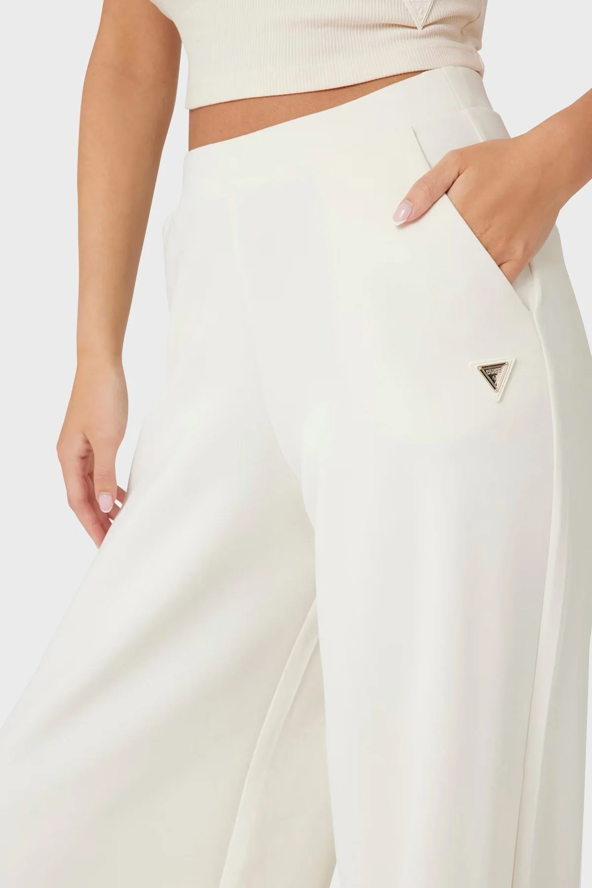 Guess Olympe Regular Fit Normal Bel Bol Paça V4YB07KCAY2 Bayan Pantolon V4YB07 KCAY2 G6K5 EKRU - 4