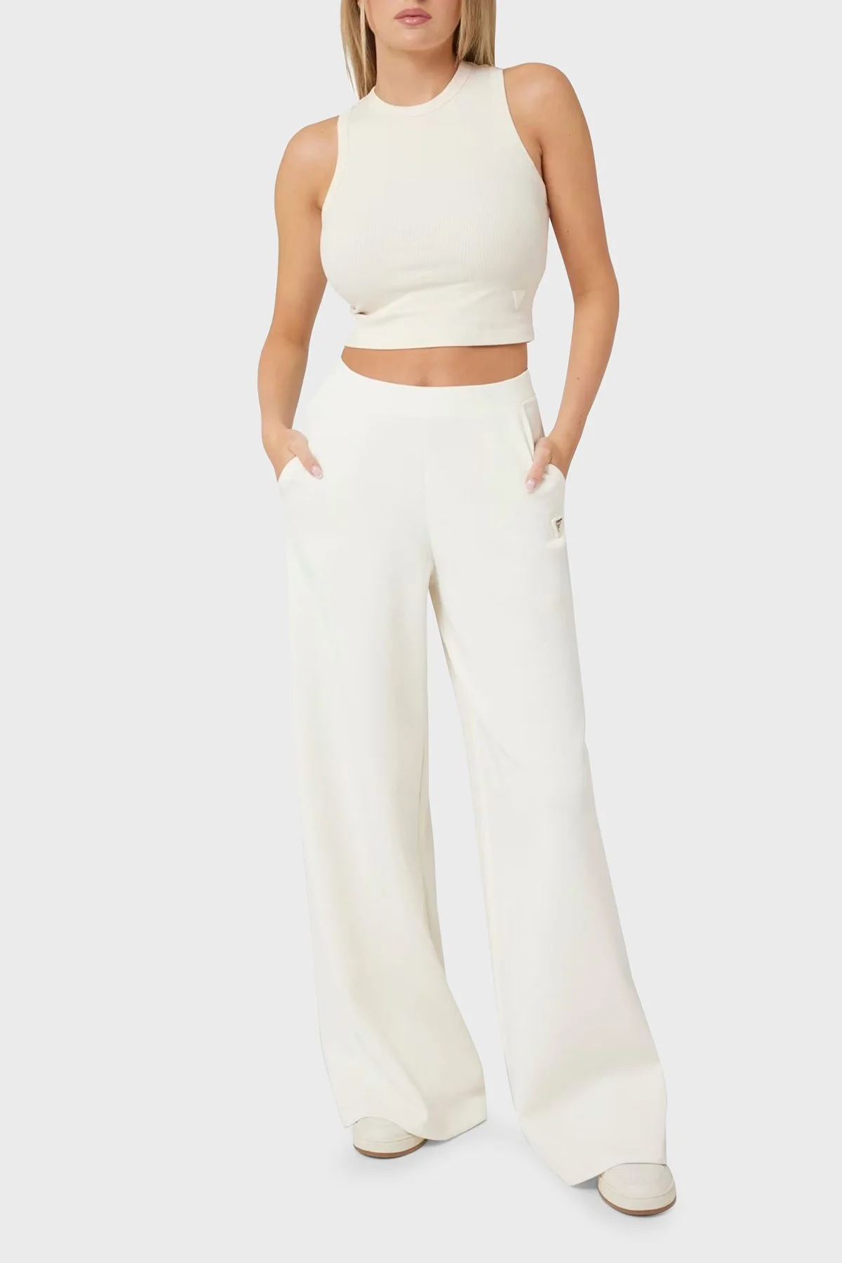 Guess Olympe Regular Fit Normal Bel Bol Paça V4YB07KCAY2 Kadın Pantolon V4YB07 KCAY2 G6K5 EKRU - 7