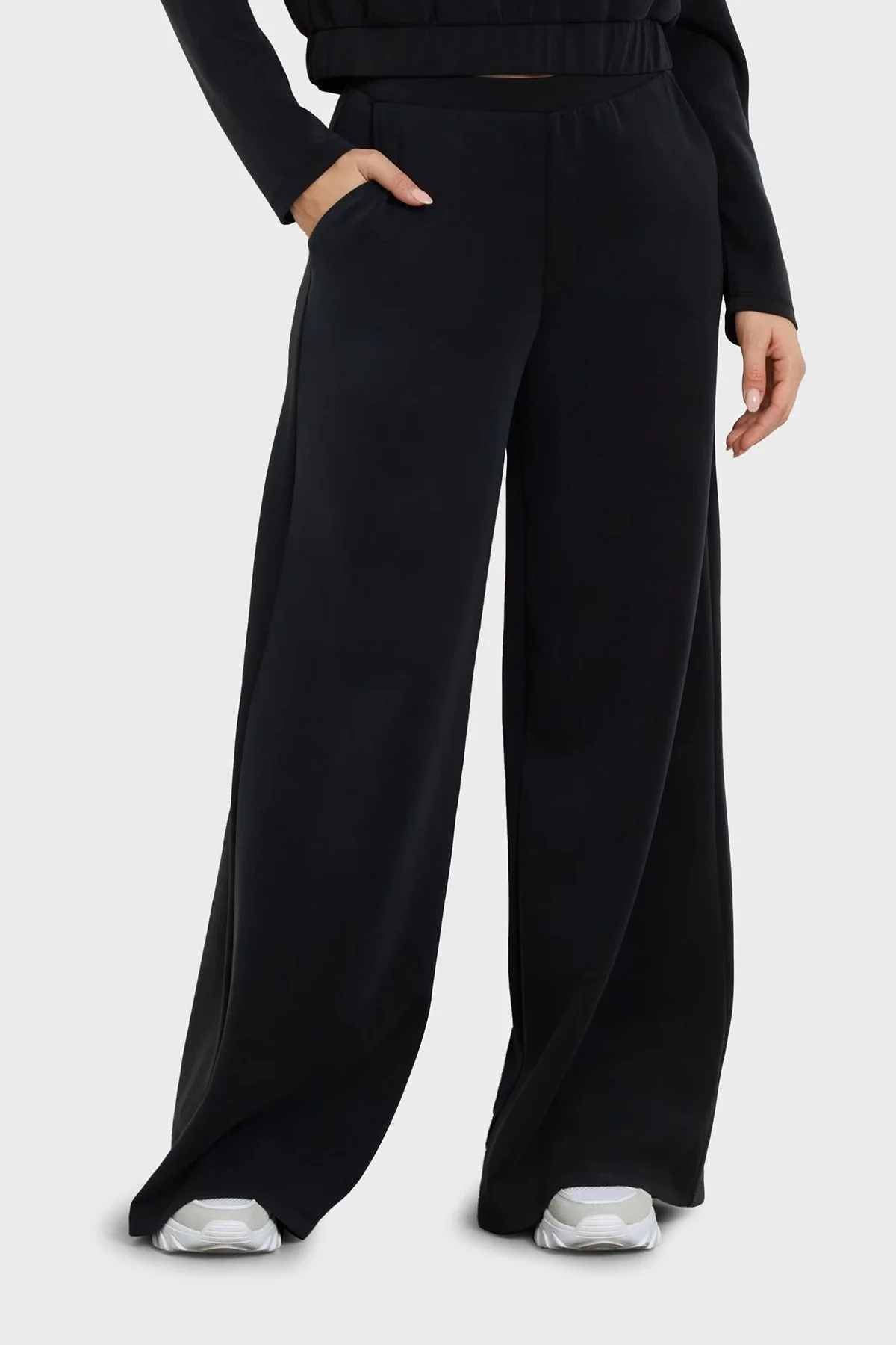 Guess Olympe Regular Fit Normal Bel Bol Paça V4YB07KCAY2 Bayan Pantolon V4YB07 KCAY2 JBLK SİYAH - 1