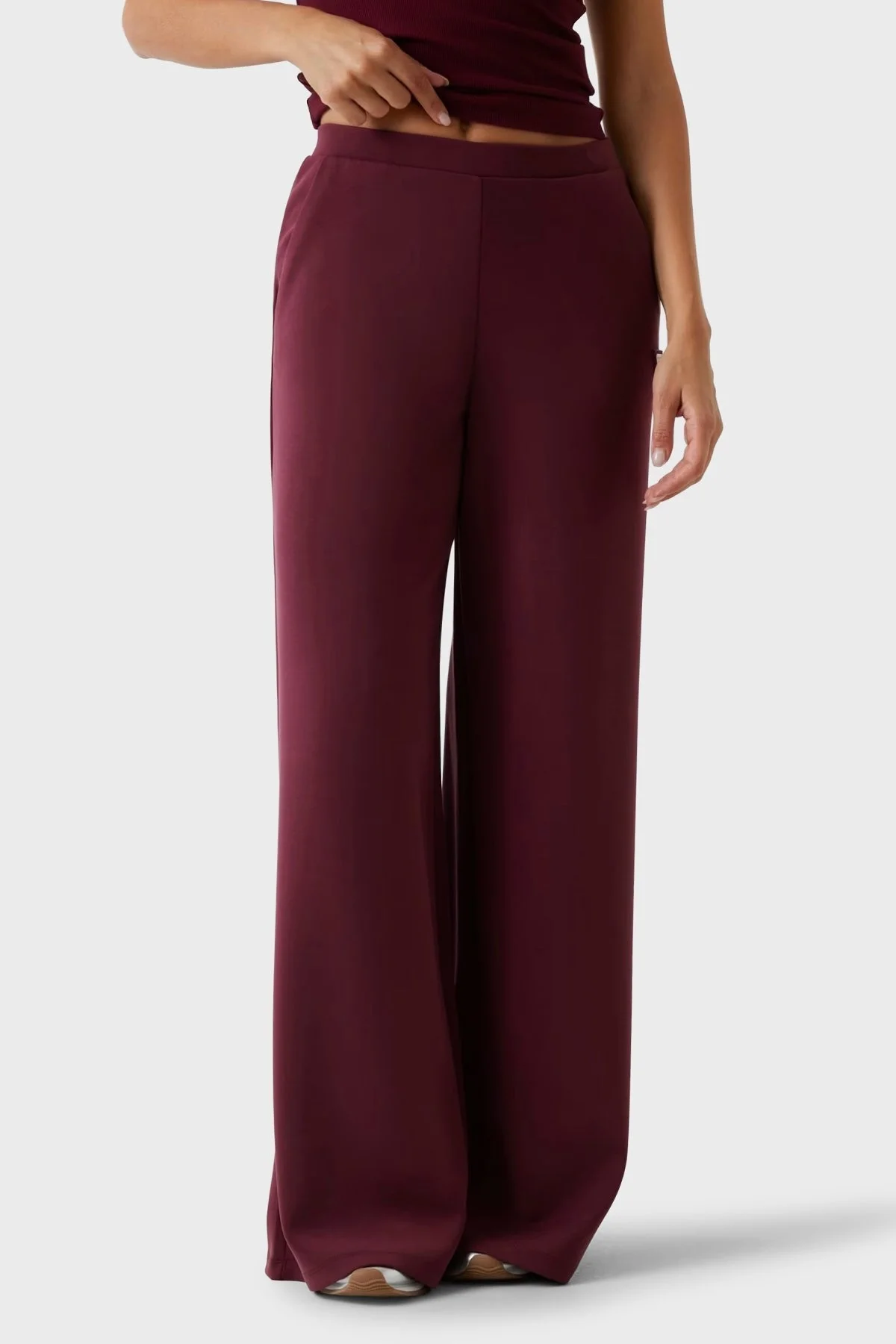 Guess Olympe Relaxed Fit Bol Paça Logolu V4YB07KCAY2 Bayan Pantolon V4YB07 KCAY2 G4P2 BORDO - 1