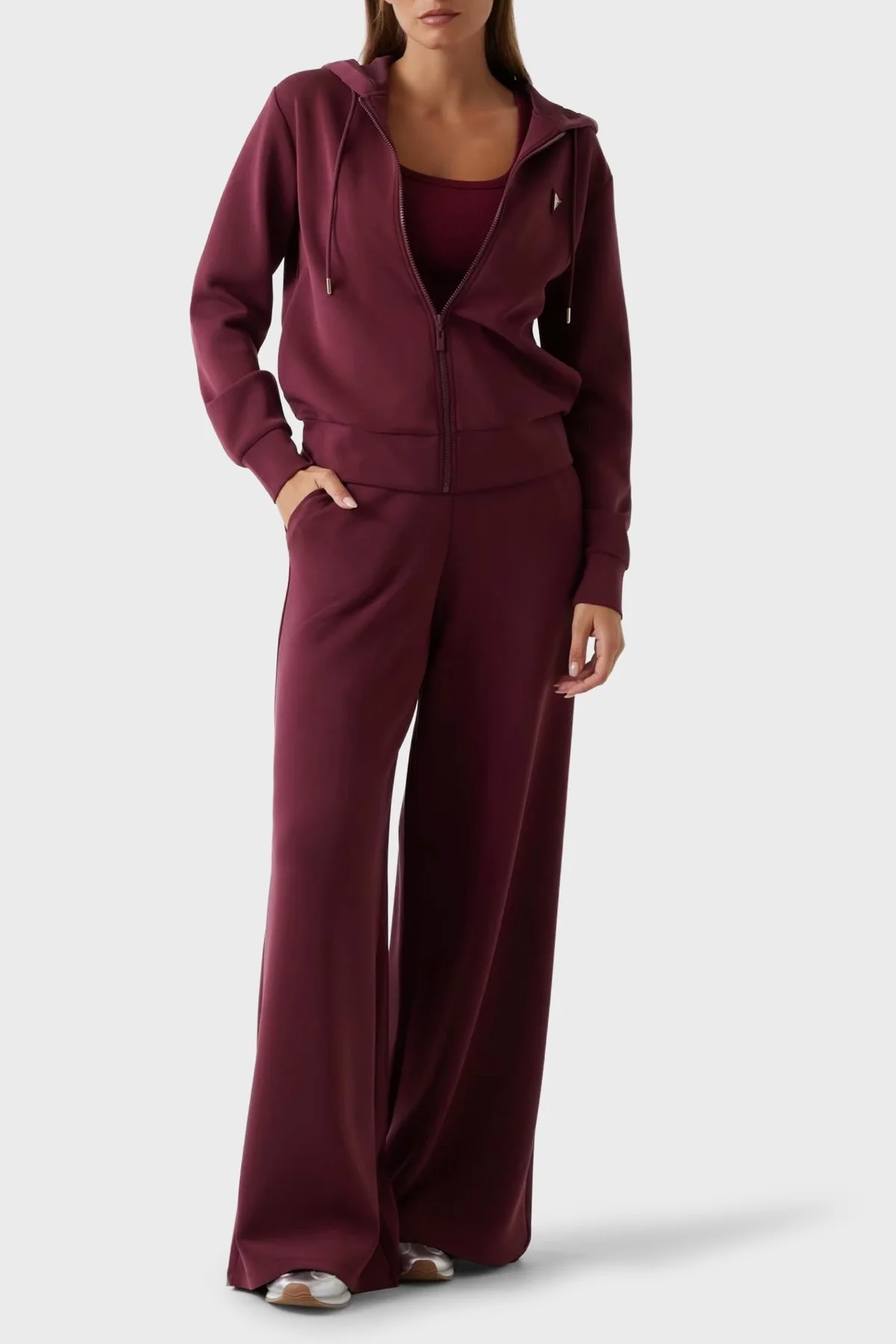 Guess Olympe Relaxed Fit Bol Paça Logolu V4YB07KCAY2 Bayan Pantolon V4YB07 KCAY2 G4P2 BORDO - 2