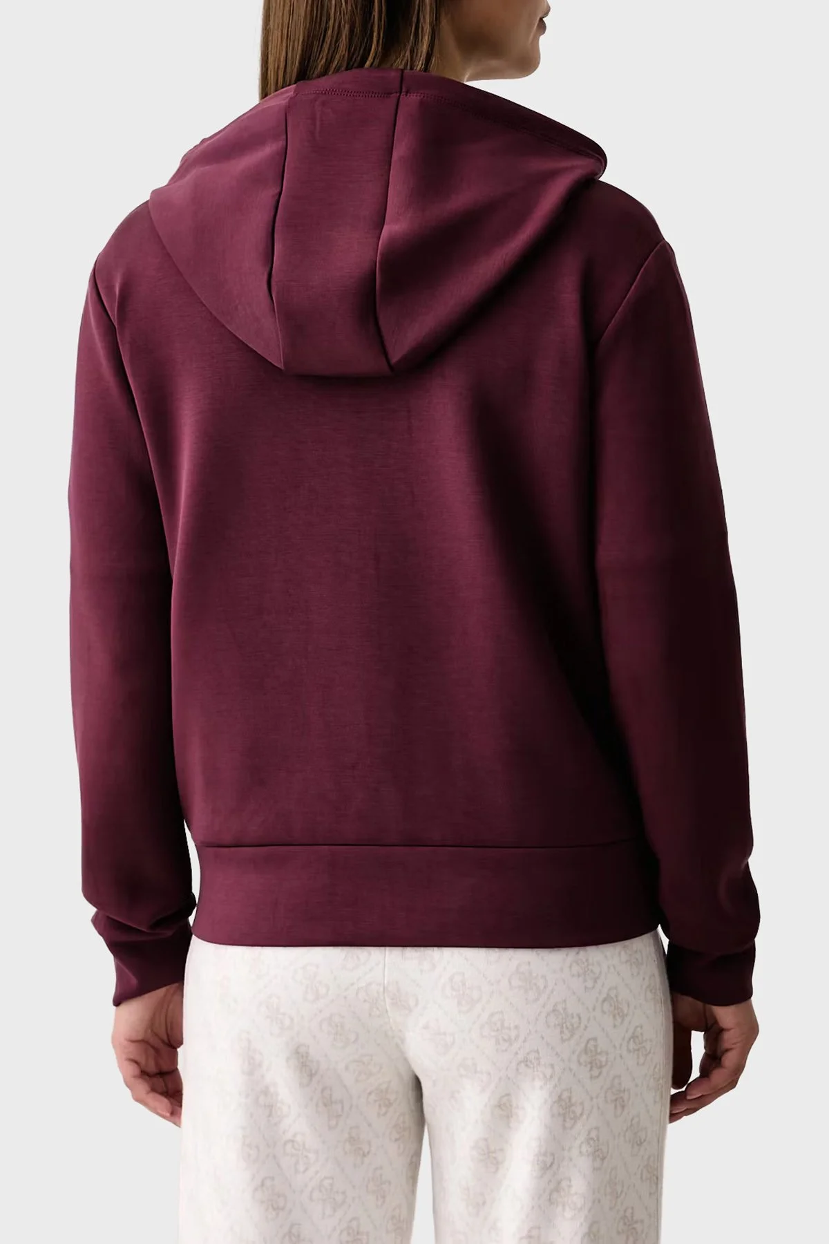 Guess Olympe Scuba Regular Fit Kapüşonlu Fermuarlı V4YQ06KCAY2 Kadın Sweat V4YQ06 KCAY2 G596 Bordo - 3