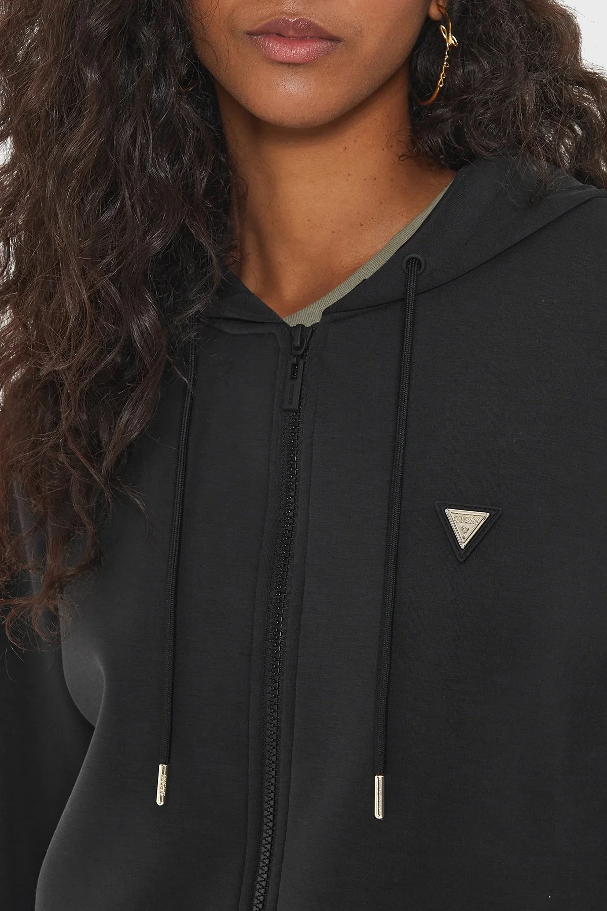 Guess Olympe Scuba Regular Fit Kapüşonlu V4YQ06KCAY2 Bayan Sweat V4YQ06 KCAY2 JBLK SİYAH - 9