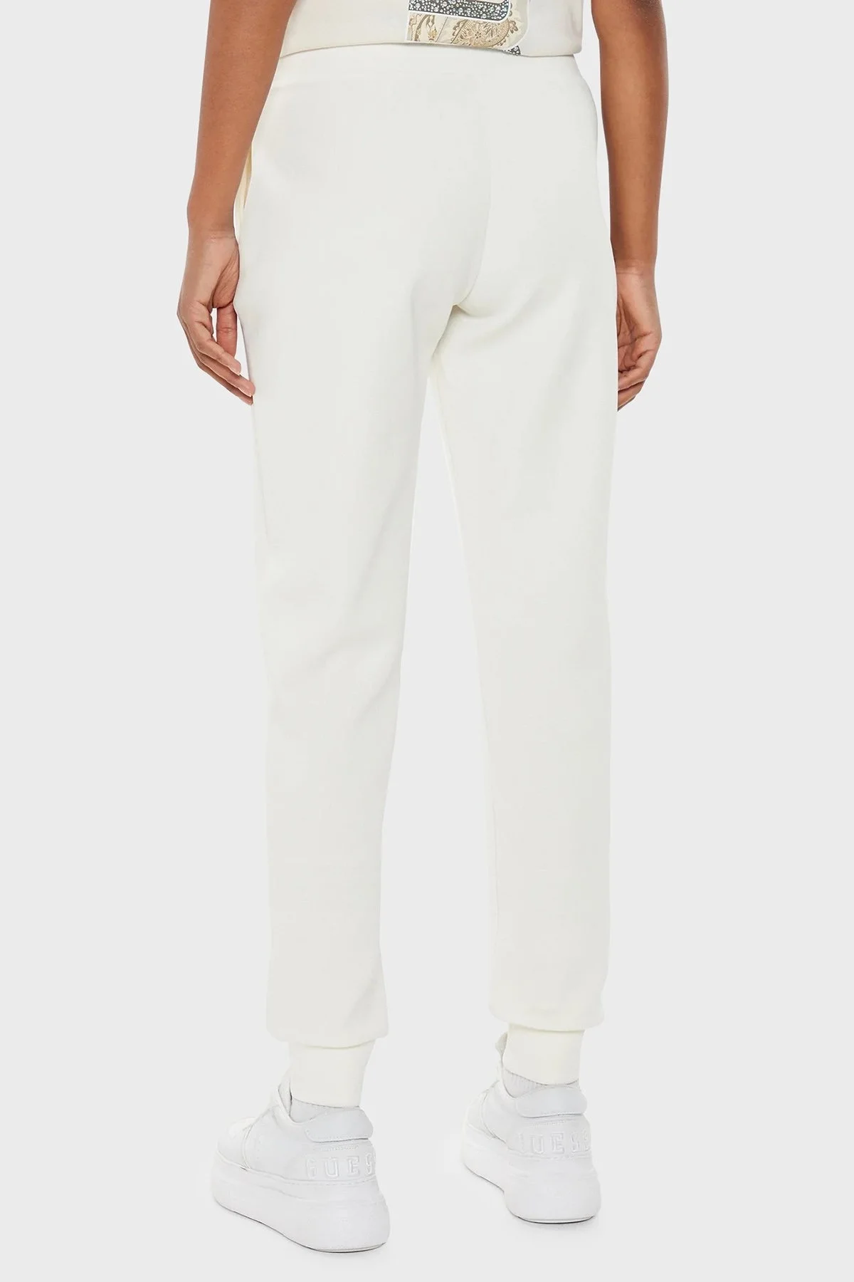 Guess Olympe Steç Modal Regular Fit Yüksek Bel Lastikli Paça Jogger V4YB08KCAY2 Bayan Pantolon V4YB08 KCAY2 G6K5 EKRU - 4