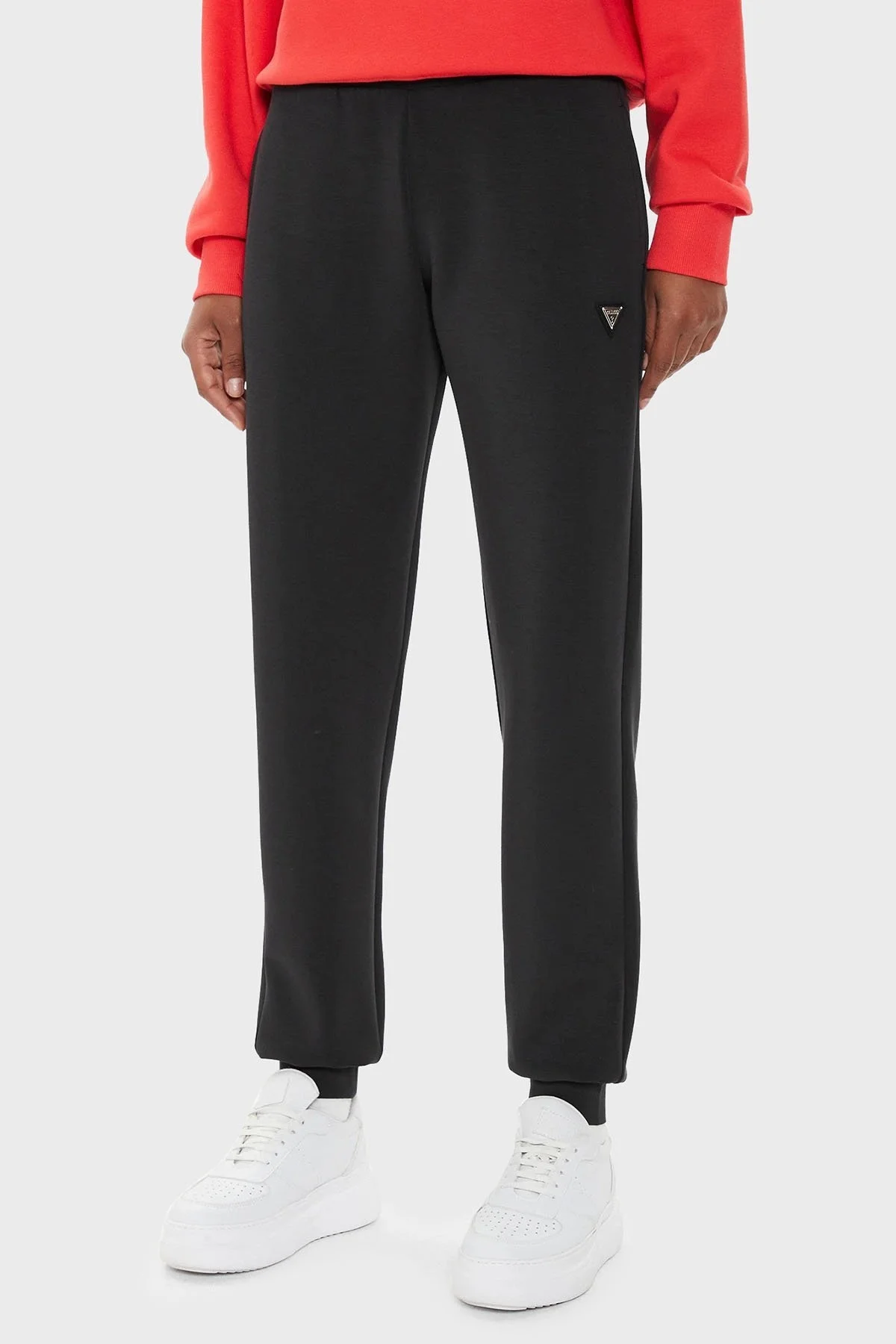 Guess Olympe Steç Modal Regular Fit Yüksek Bel Lastikli Paça Jogger V4YB08KCAY2 Bayan Pantolon V4YB08 KCAY2 JBLK SİYAH - 1