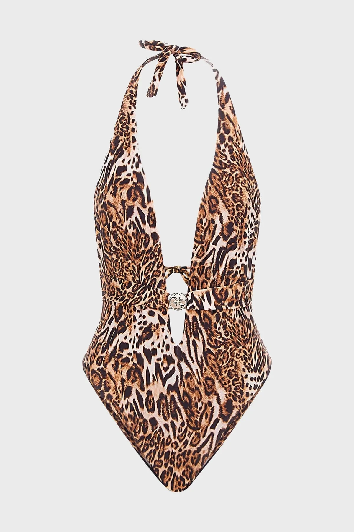 Guess One Piece Leopar Bağlamalı E4GJ25MC04R Bayan Mayo E4GJ25 MC04R P122 LEOPAR - 5