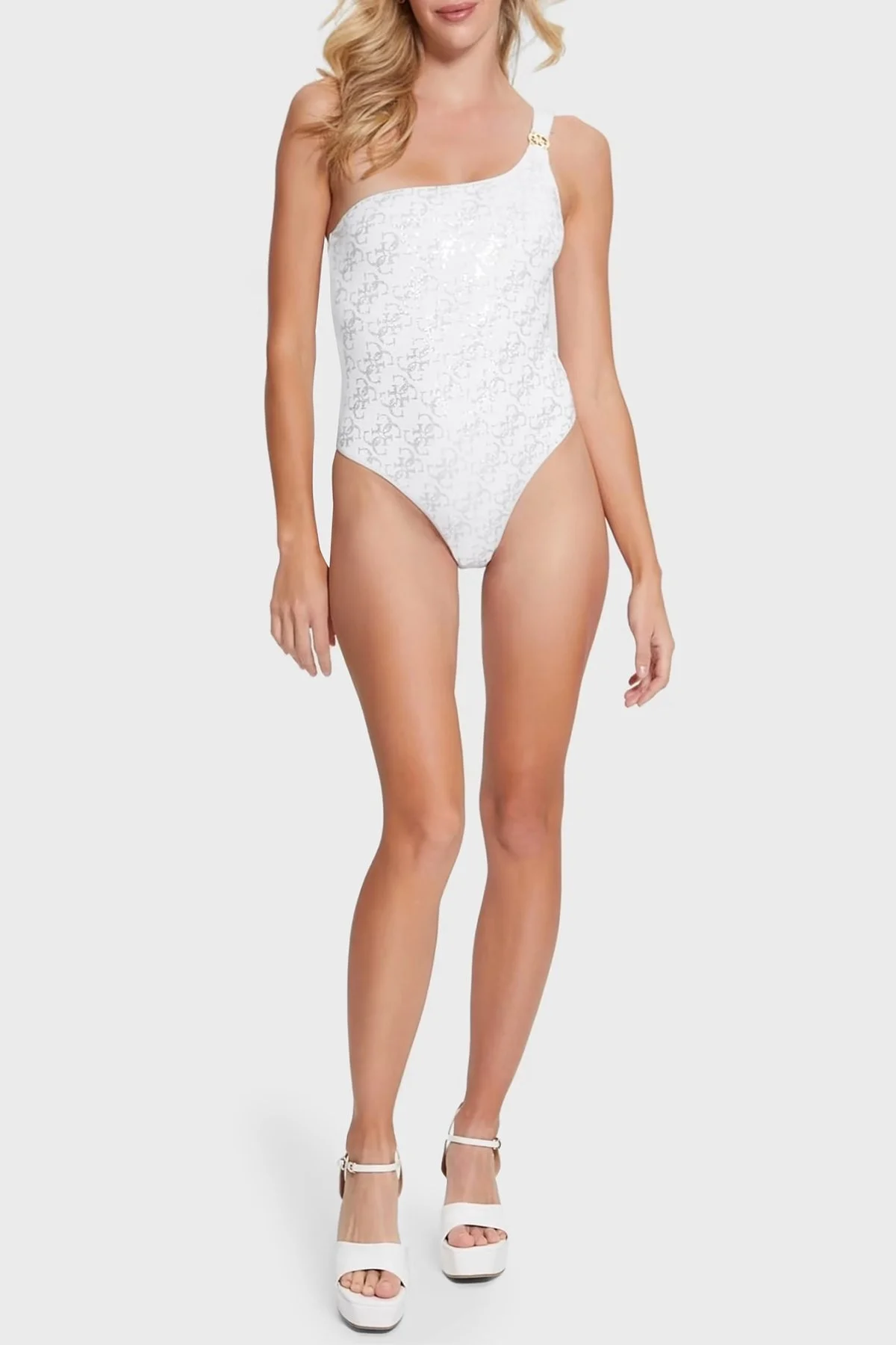 Guess One Piece Tek Omuz Bayan Mayo E3GJ32MC040 G011 BEYAZ - 2