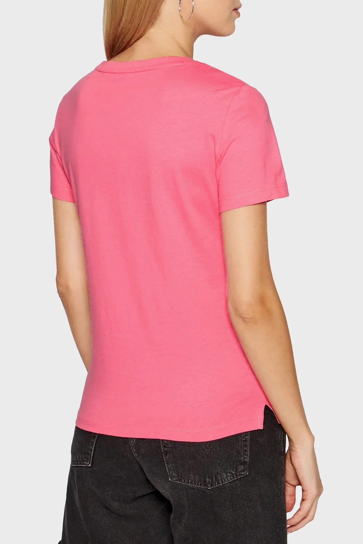 Guess Organik Pamuklu Relaxed Fit Bisiklet Yaka Bayan T Shirt W1YI1BI3Z11 A60Y FUŞYA - 4