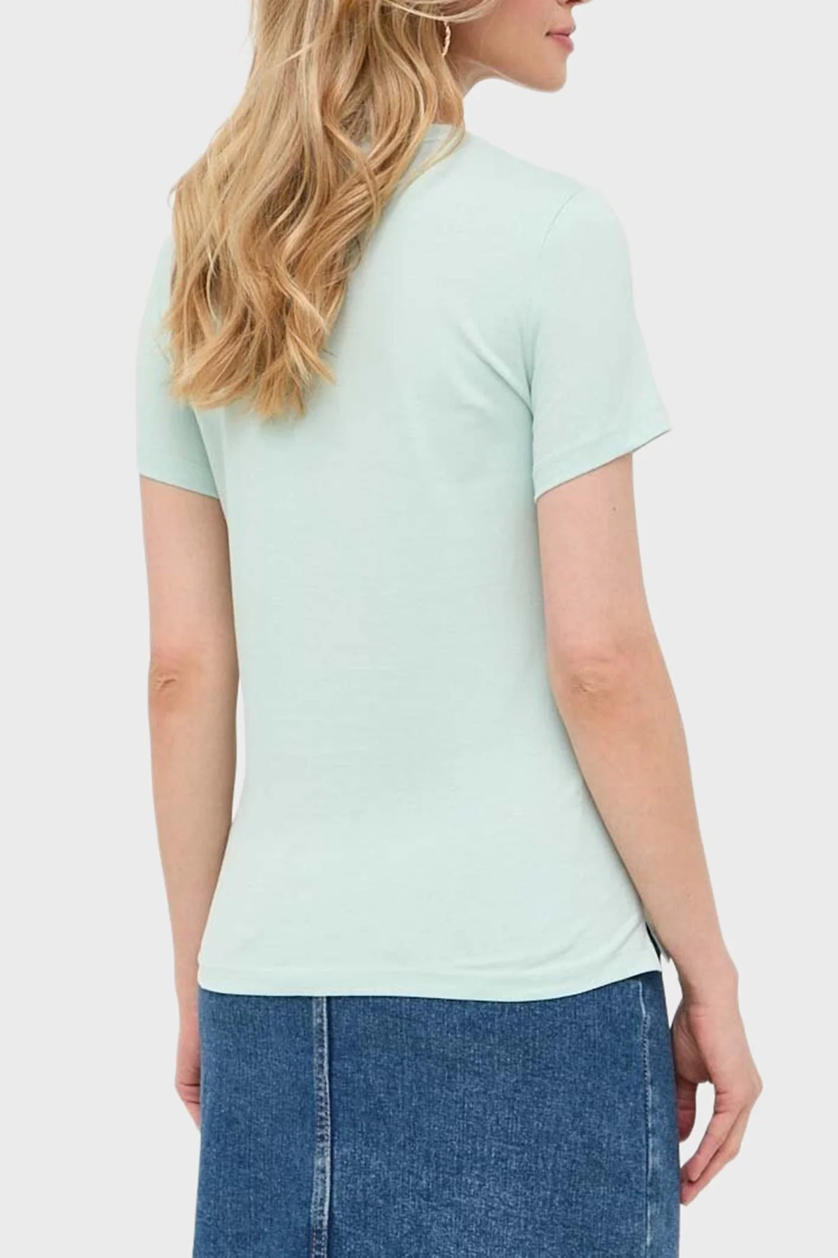 Guess Original Pamuklu Slim Fit Bisiklet Yaka Logolu W1YI1BI3Z14 Bayan T Shirt W1YI1BI3Z14 A72C YEŞİL - 3