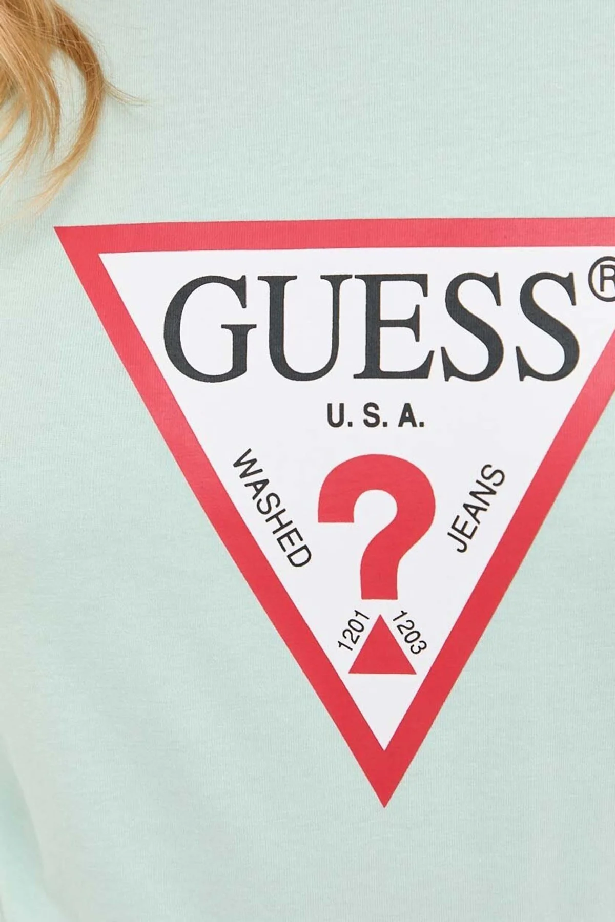 Guess Original Pamuklu Slim Fit Bisiklet Yaka Logolu W1YI1BI3Z14 Bayan T Shirt W1YI1BI3Z14 A72C YEŞİL - 5