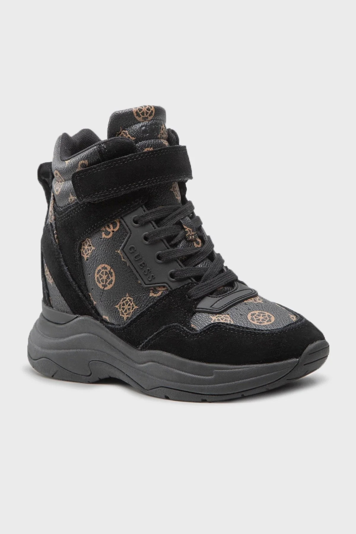 Guess Orlando Cırtlı Gizli Topuklu Bayan Ayakkabı FL8OAD FAP12 BLKBR SİYAH-KAHVE - 2