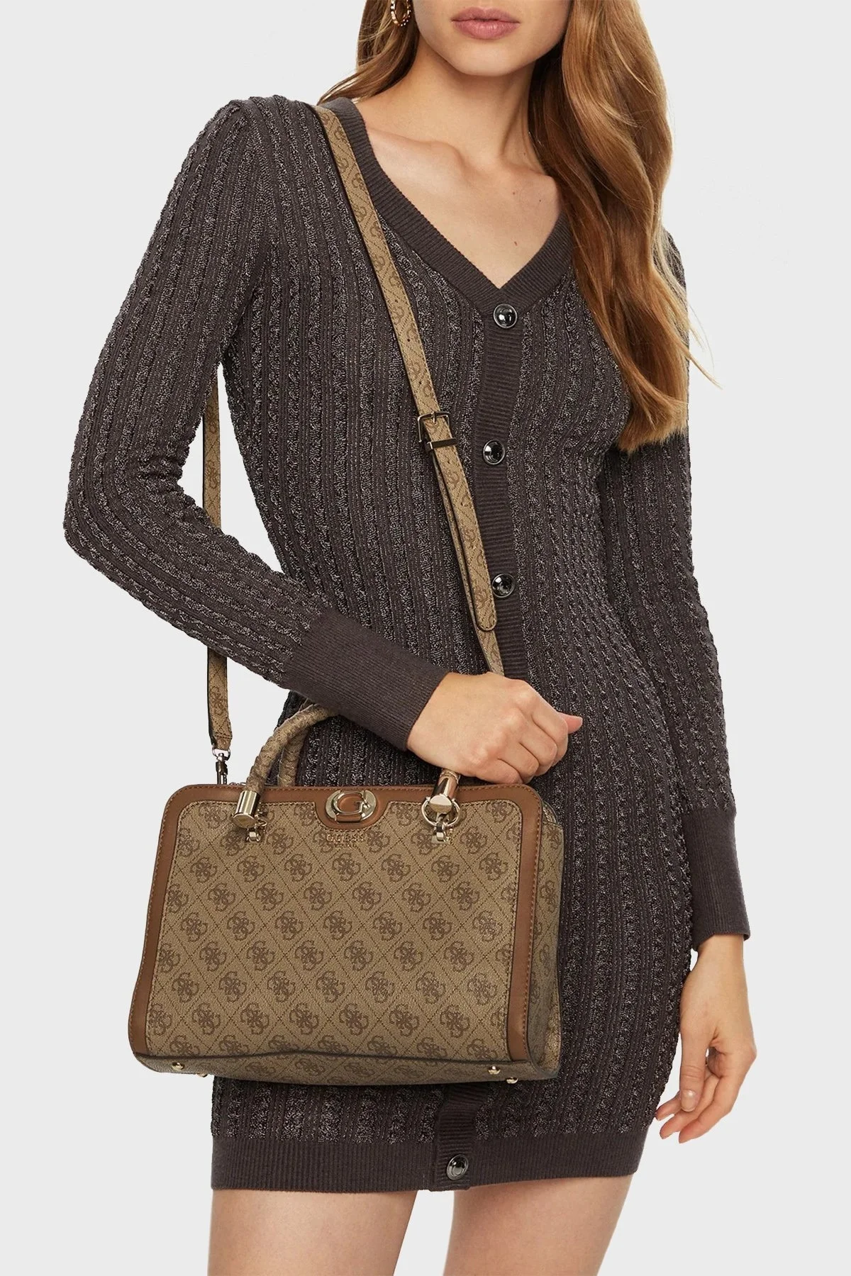 Guess Orlina 4G Logolu Çıkarılabilir Askılı HWSG9540060 Bayan Çanta HWSG95 40060 LGW KAHVE - 7