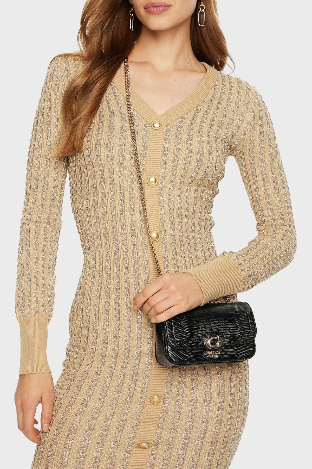 Guess Orlina Logolu Ayarlanabilir Zincir Askılı HWKG9531780 Bayan Çanta HWKG95 31780 BLA SİYAH - 7