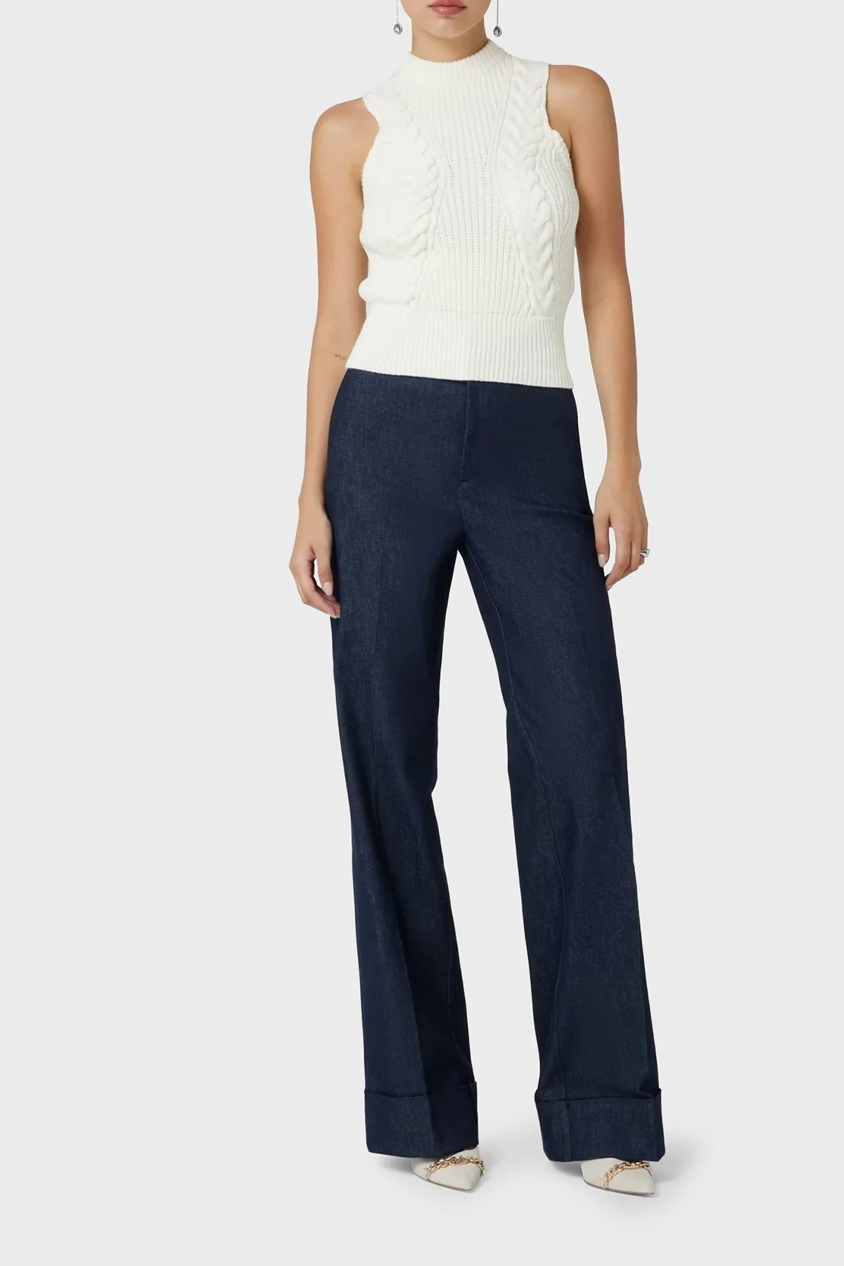 Marciano by Guess Ozuna Slim Fit Yarım Balıkçı Yaka Kolsuz Örgü 3BGR395618Z Bayan Kazak 3BGR39 5618Z G1CR BEYAZ - 2