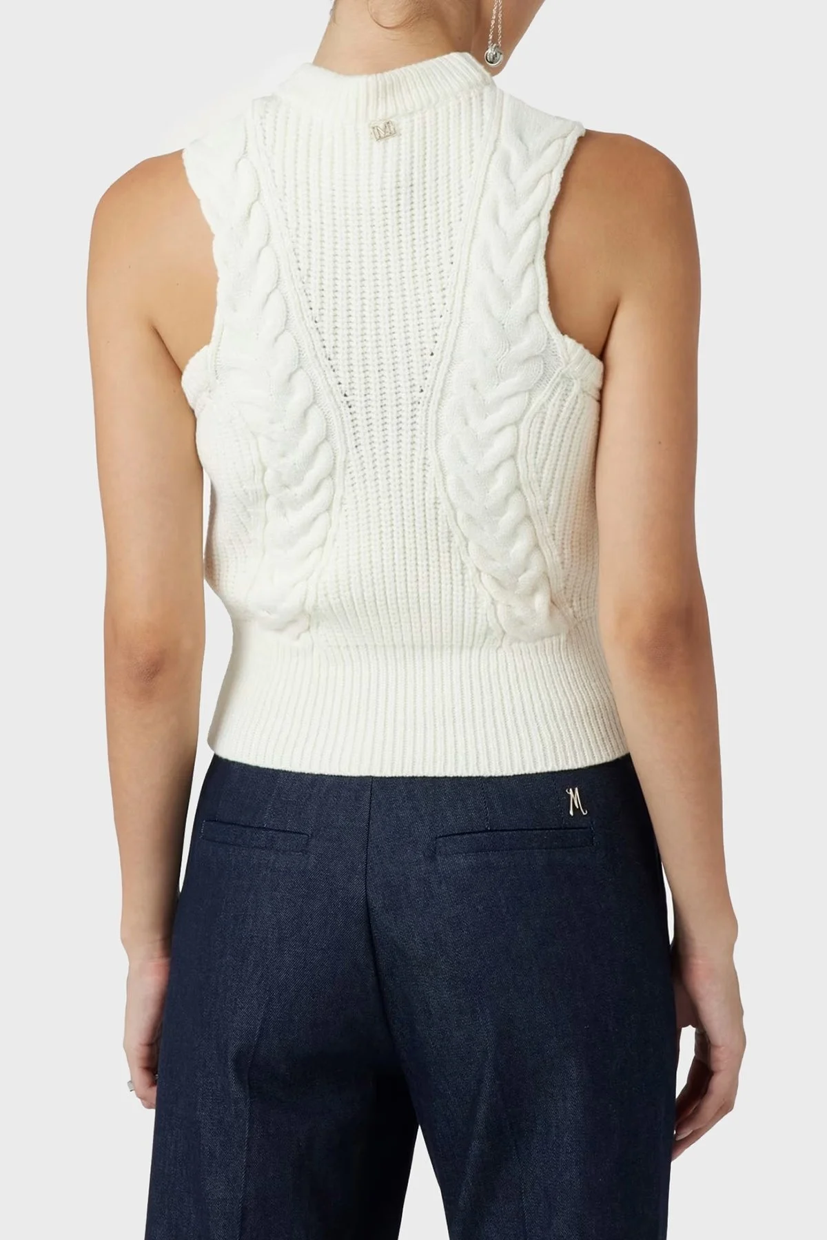 Marciano by Guess Ozuna Slim Fit Yarım Balıkçı Yaka Kolsuz Örgü 3BGR395618Z Bayan Kazak 3BGR39 5618Z G1CR BEYAZ - 3