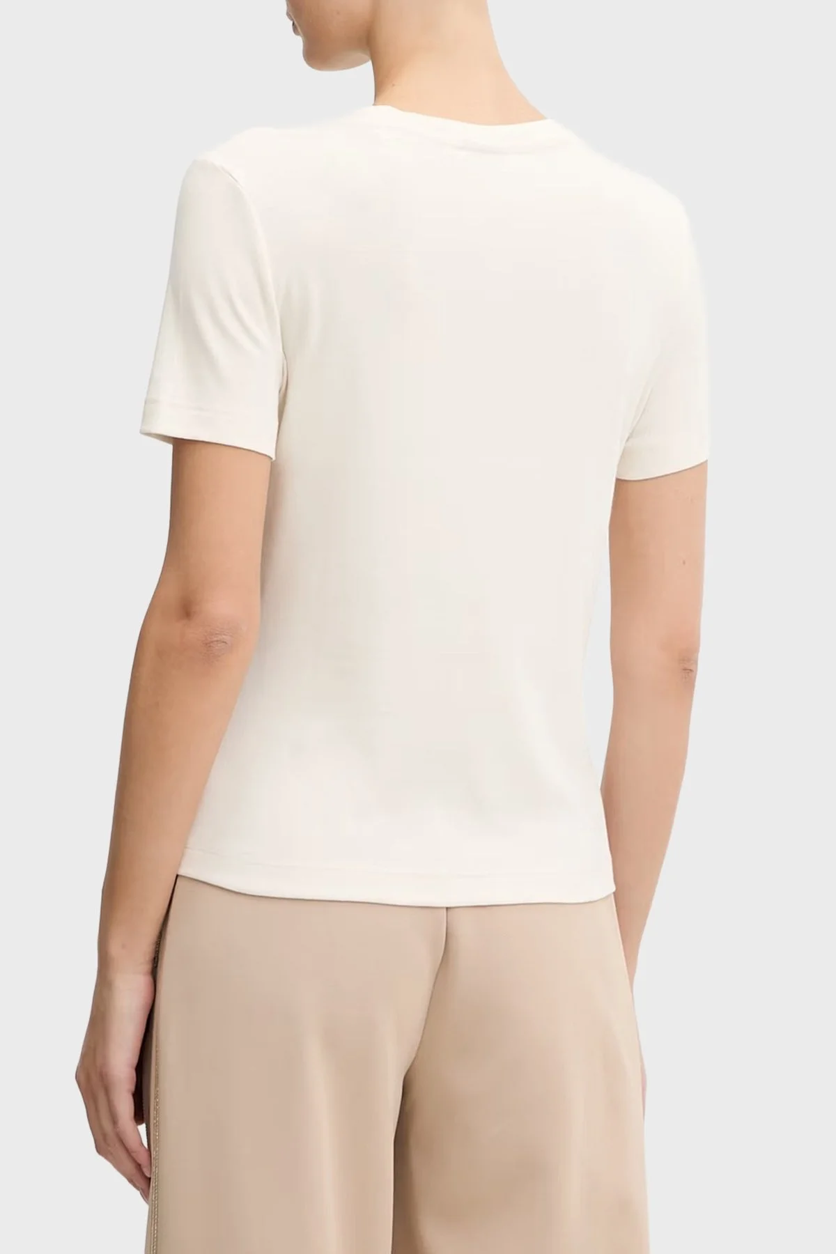 Guess Pamuk Karışımlı Slim Fit Bisiklet Yaka Logolu V6RI17KD741 Bayan T Shirt V6RI17 KD741 G1O6 BEYAZ - 3