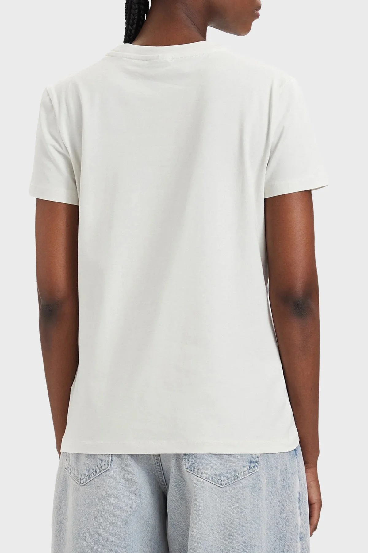 Guess Pamuklu Regular Fit Bisiklet Yaka Taşlı V6GI12K3325 Kadın T Shirt V6GI12 K3325 G056 EKRU - 3
