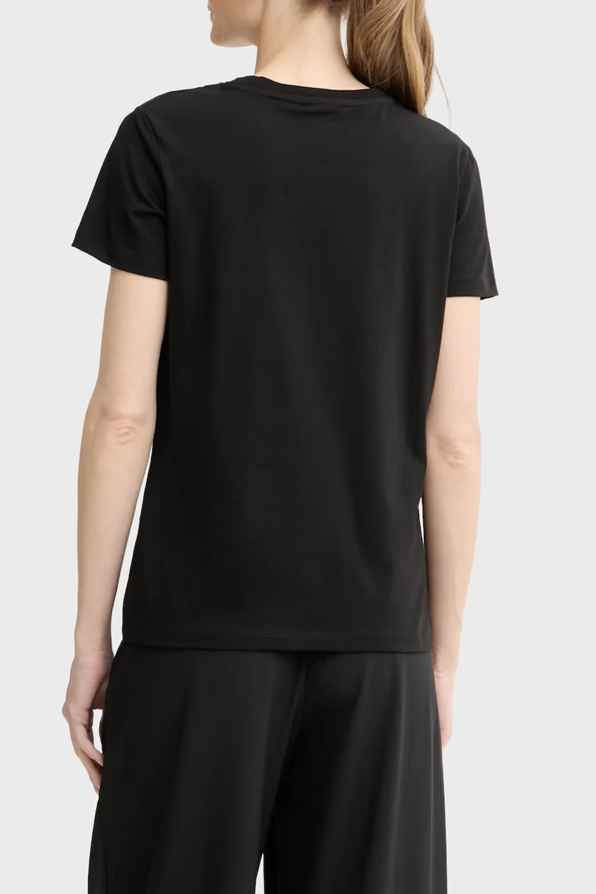 Guess Pamuklu Regular Fit Bisiklet Yaka Taşlı V6GI12K3325 Kadın T Shirt V6GI12 K3325 JBLK SİYAH - 3
