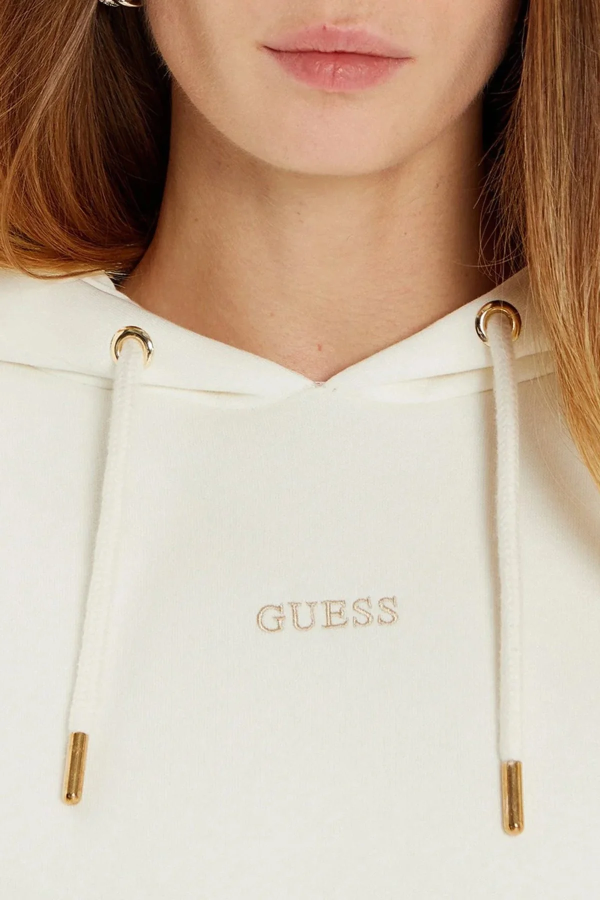 Guess Pamuklu Regular Fit Kapüşonlu V4BQ22KCHX0 Bayan Sweat V4BQ22 KCHX0 G042 EKRU - 4