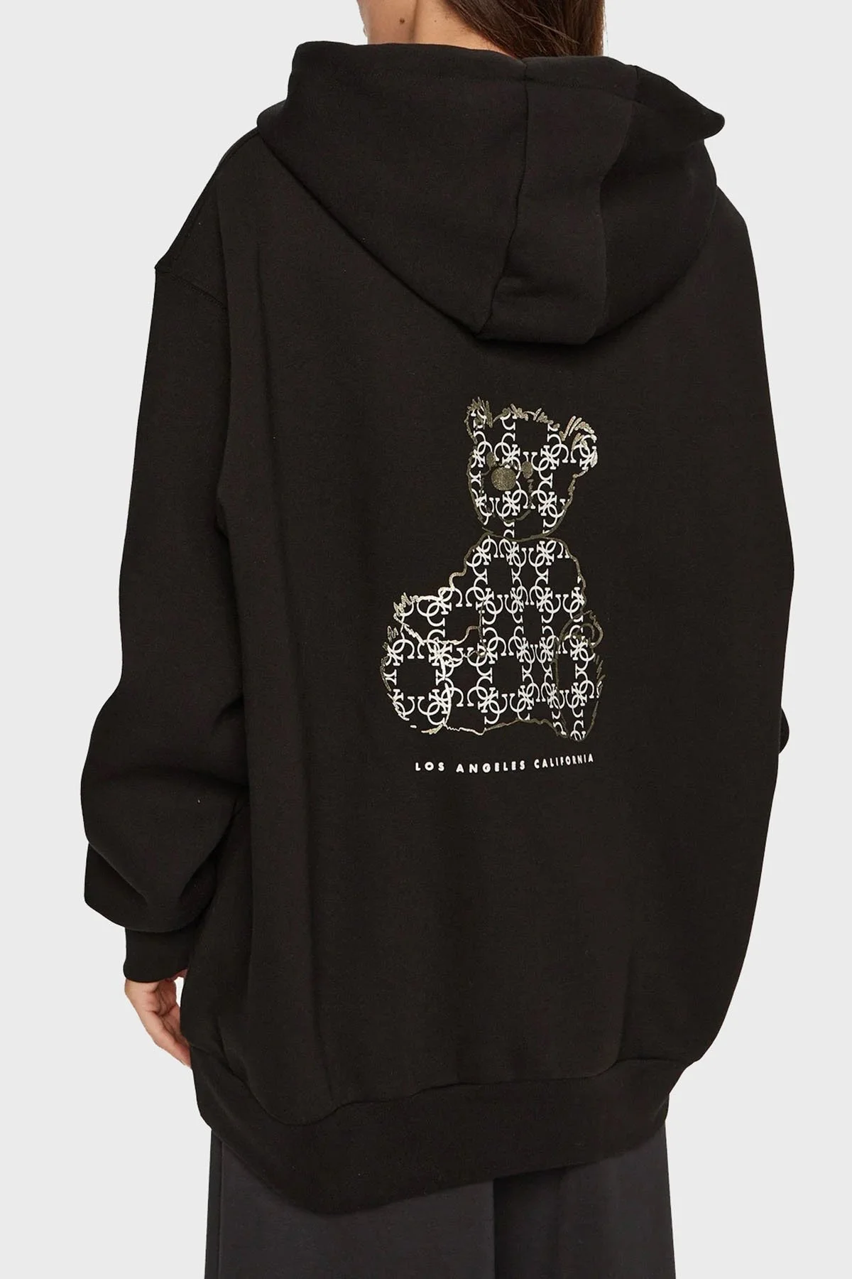 Guess Pamuklu Regular Fit Kapüşonlu V4BQ22KCHX0 Bayan Sweat V4BQ22 KCHX0 JBLK SİYAH - 2