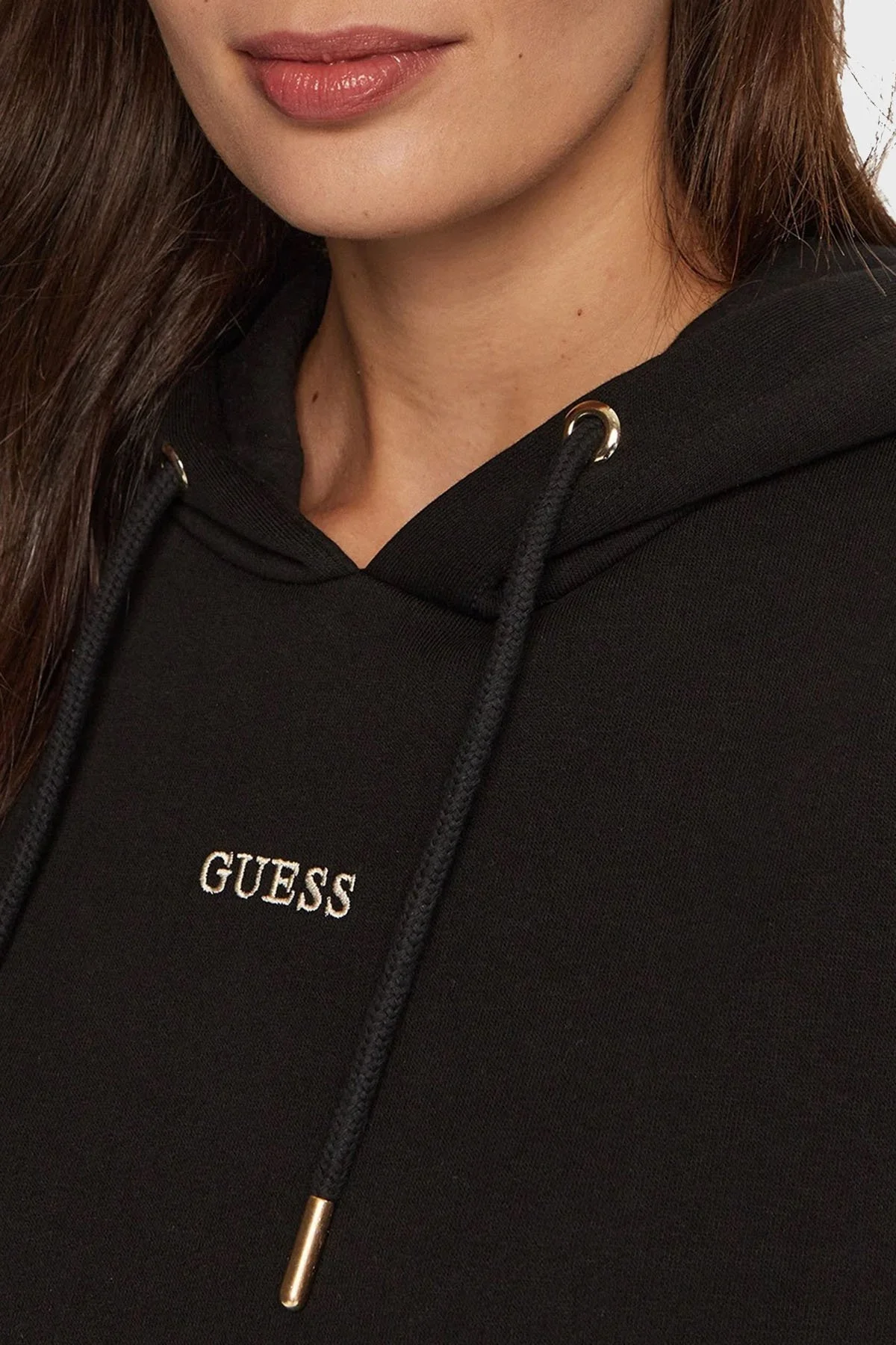 Guess Pamuklu Regular Fit Kapüşonlu V4BQ22KCHX0 Bayan Sweat V4BQ22 KCHX0 JBLK SİYAH - 4