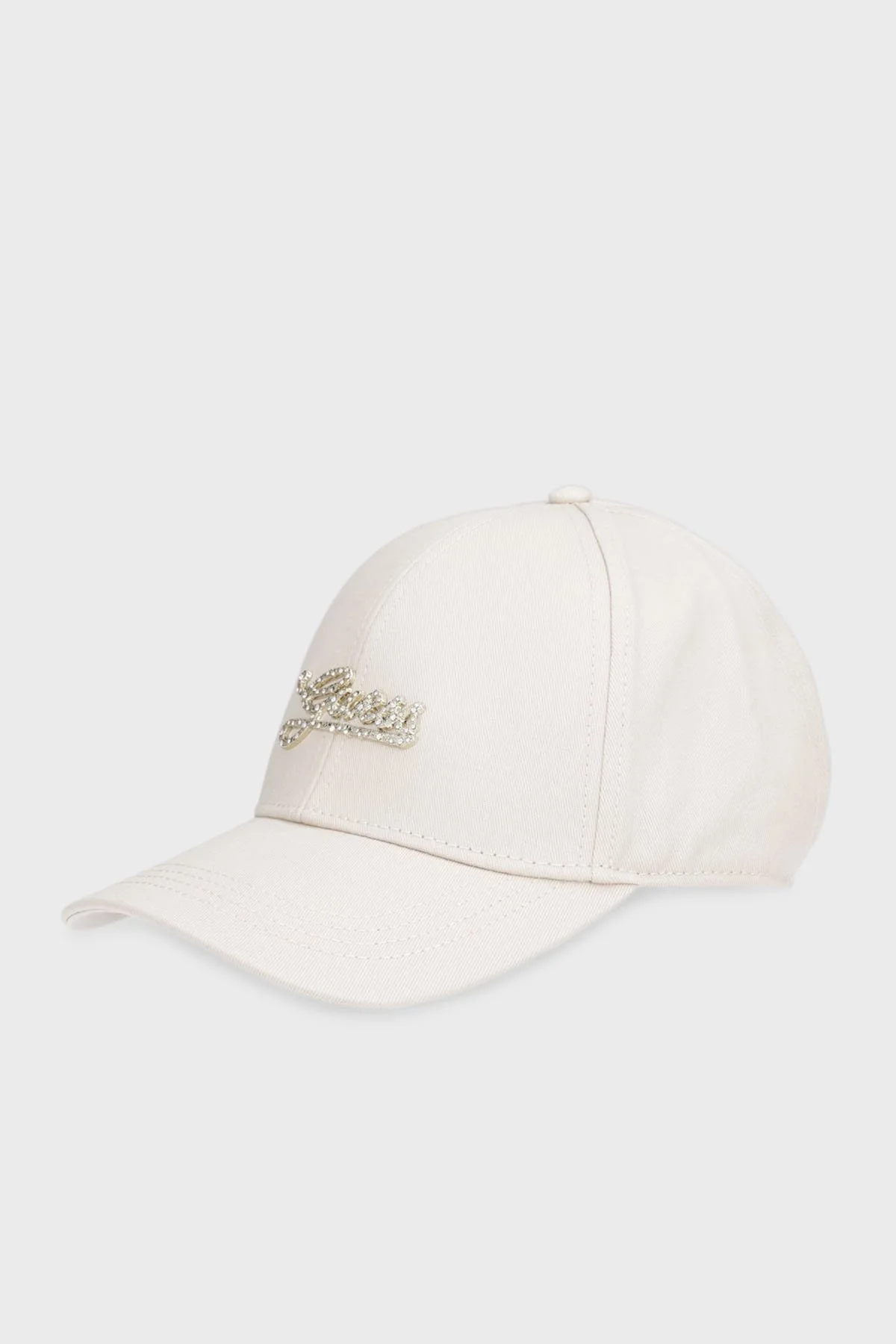 Guess Pamuklu Taşlı Logolu AW5475COT01 Kadın Şapka AW5475 COT01 LTA BEJ - 1