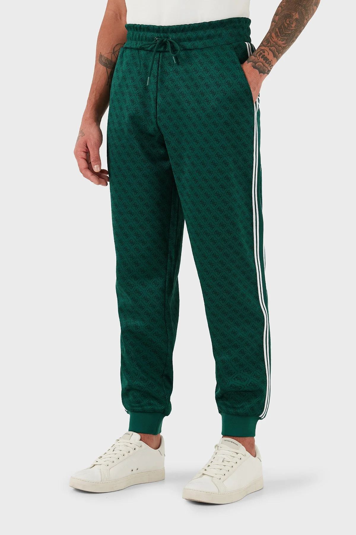 Guess Parimo 4G Logolu Regular Fit Normal Bel Lastikli Paça Z5BB19K2042 Erkek Pantolon Z5BB19 K2042 F8PO HAKİ - 4