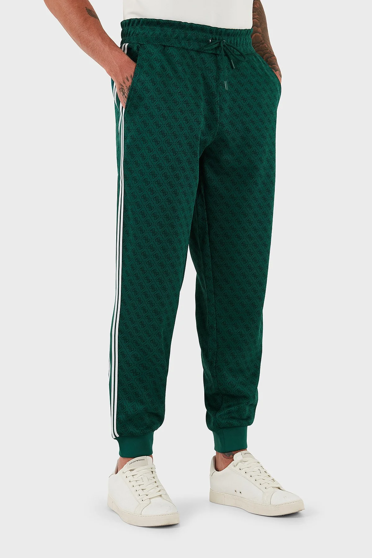 Guess Parimo 4G Logolu Regular Fit Normal Bel Lastikli Paça Z5BB19K2042 Erkek Pantolon Z5BB19 K2042 F8PO HAKİ - 5