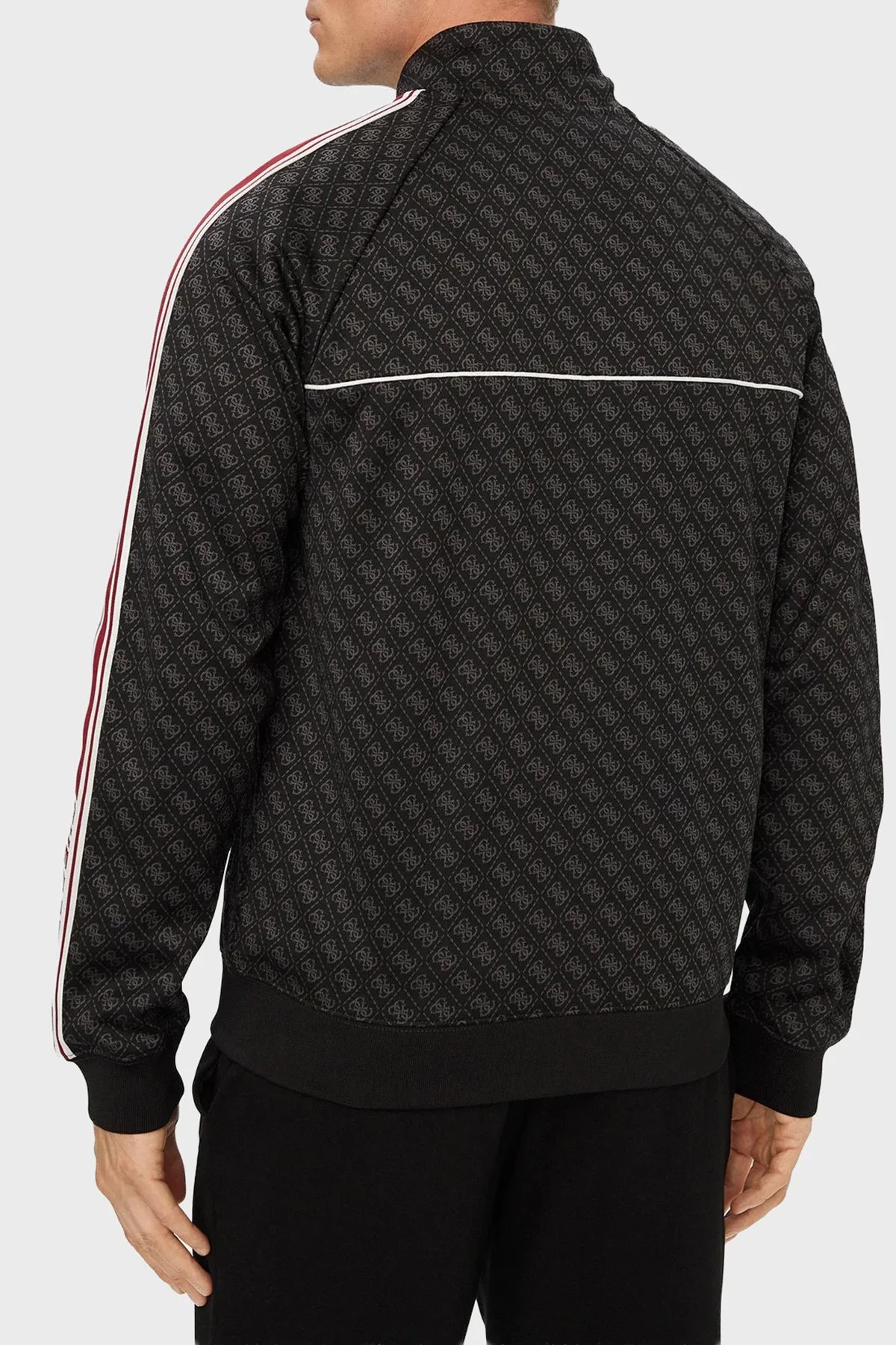 Guess Parimo 4G Logolu Relaxed Fit Dik Yaka Fermuarlı Z6YQ16K4620 Erkek Sweat Z6YQ16 K4620 FJ9N Siyah - 3