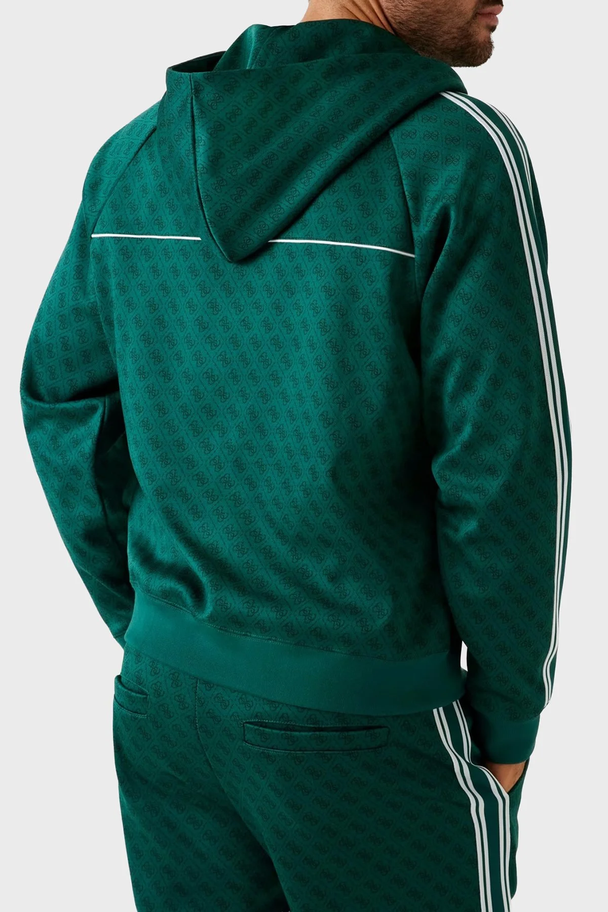 Guess Parimo 4G Logolu Relaxed Fit Kapüşonlu Fermuarlı Z5BQ13K2042 Erkek Sweat Z5BQ13 K2042 F8PO HAKİ - 3