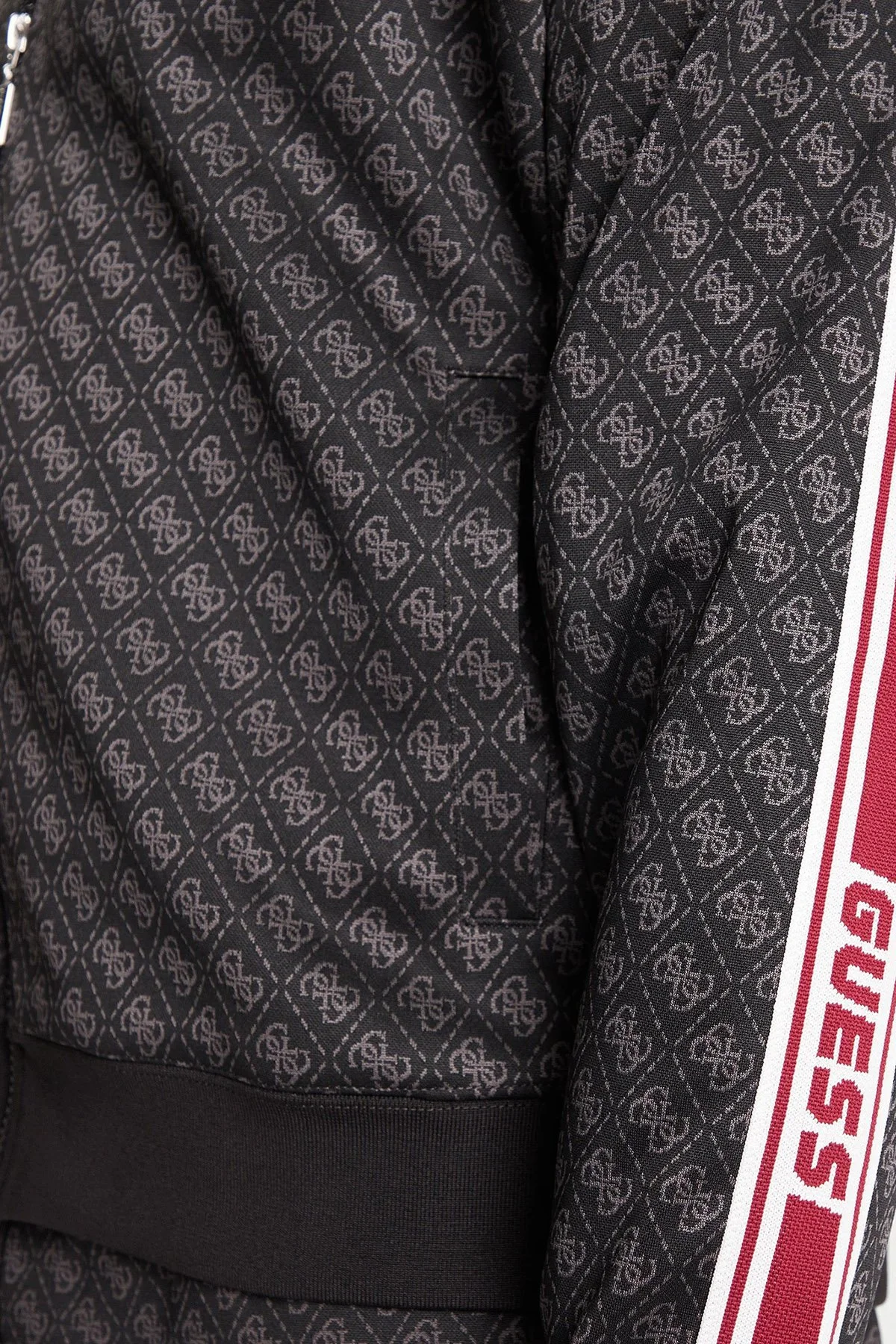 Guess Parimo 4G Logolu Relaxed Fit Kapüşonlu Fermuarlı Z5BQ13K2042 Erkek Sweat Z5BQ13 K2042 FJ9N SİYAH - 5