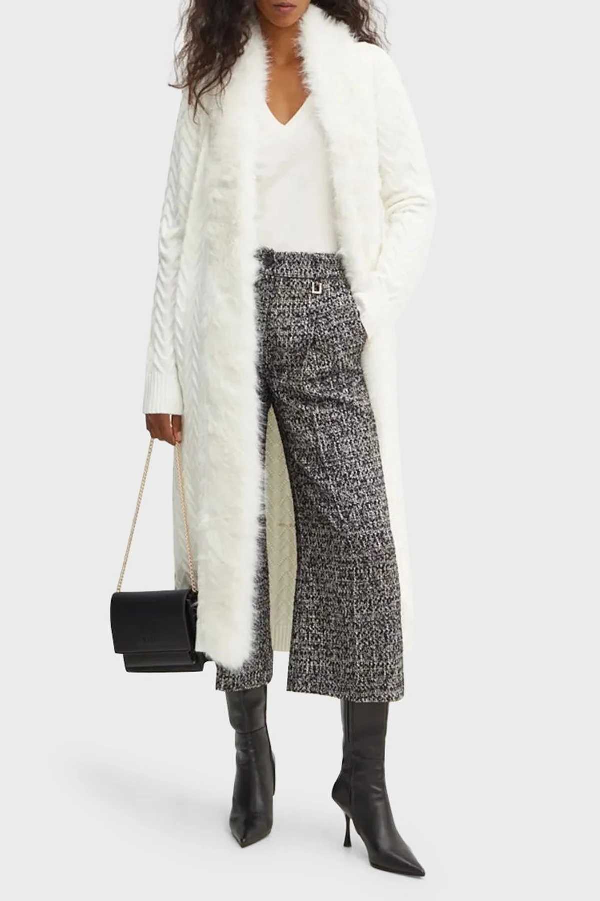 Marciano by Guess Paula Yumuşak Tüylü Regular Fit Şal Yaka Uzun 4BGR475618Z Bayan Hırka 4BGR47 5618Z G1CR BEYAZ - 7