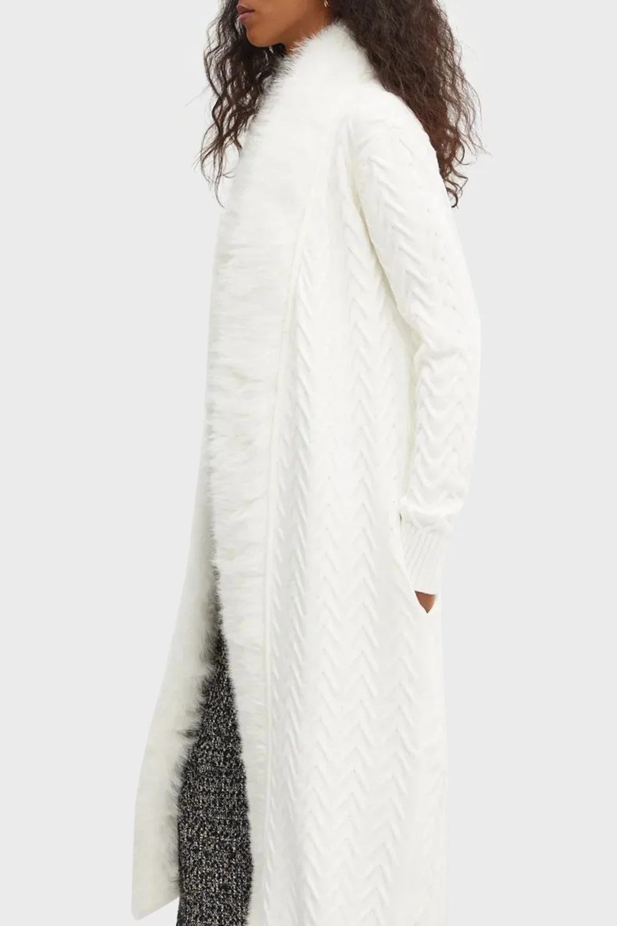 Marciano by Guess Paula Yumuşak Tüylü Regular Fit Şal Yaka Uzun 4BGR475618Z Bayan Hırka 4BGR47 5618Z G1CR BEYAZ - 8