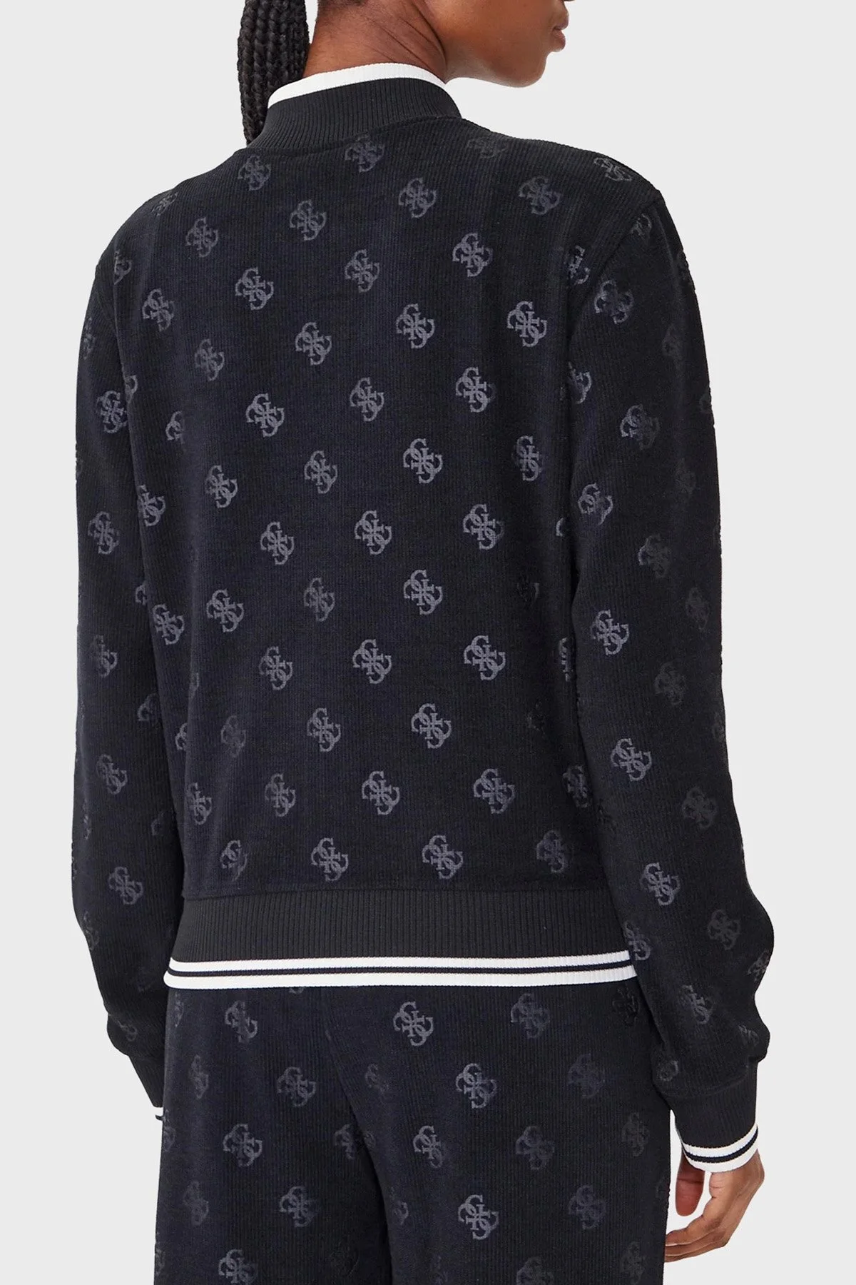 Guess Paulina 4G Logolu Regular Fit Dik Yaka V5BQ01K1902 Bayan Sweat V5BQ01 K1902 JBLK SİYAH - 2