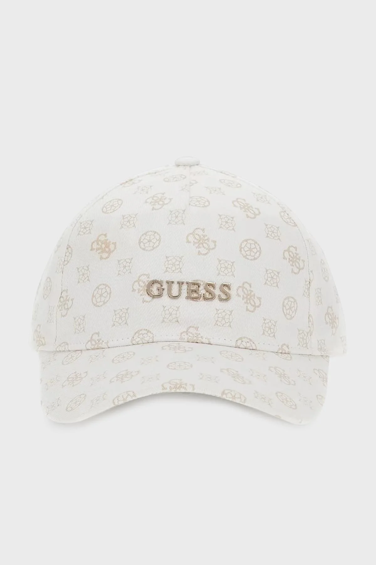Guess Peony 4G Logolu Pamuklu V4GZ01WFKN0 Bayan Şapka V4GZ01 WFKN0 P0GS KAHVE-BEYAZ - 1
