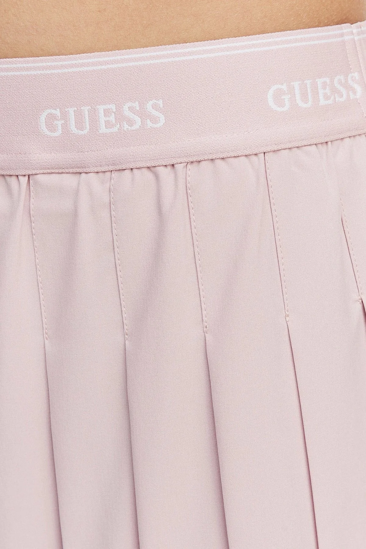 Guess Pileli Logolu Lastikli Bel Mini V6GD11W1802 Kadın Etek V6GD11 W1802 F45L PEMBE - 4