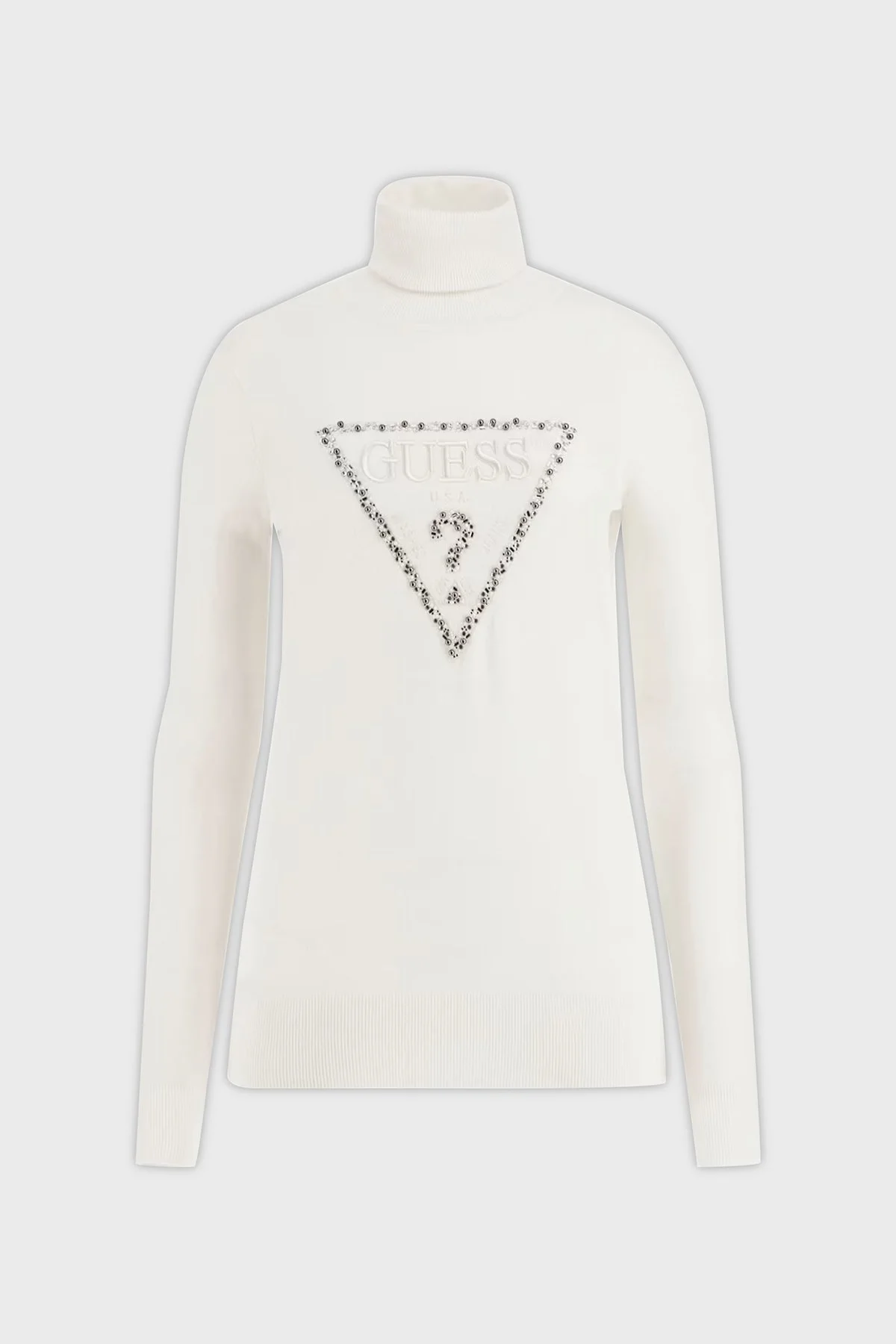 Guess Piper Taşlı Slim Fit Balıkçı Yaka W4BR03Z2NQ2 Bayan Kazak W4BR03 Z2NQ2 G012 EKRU - 5