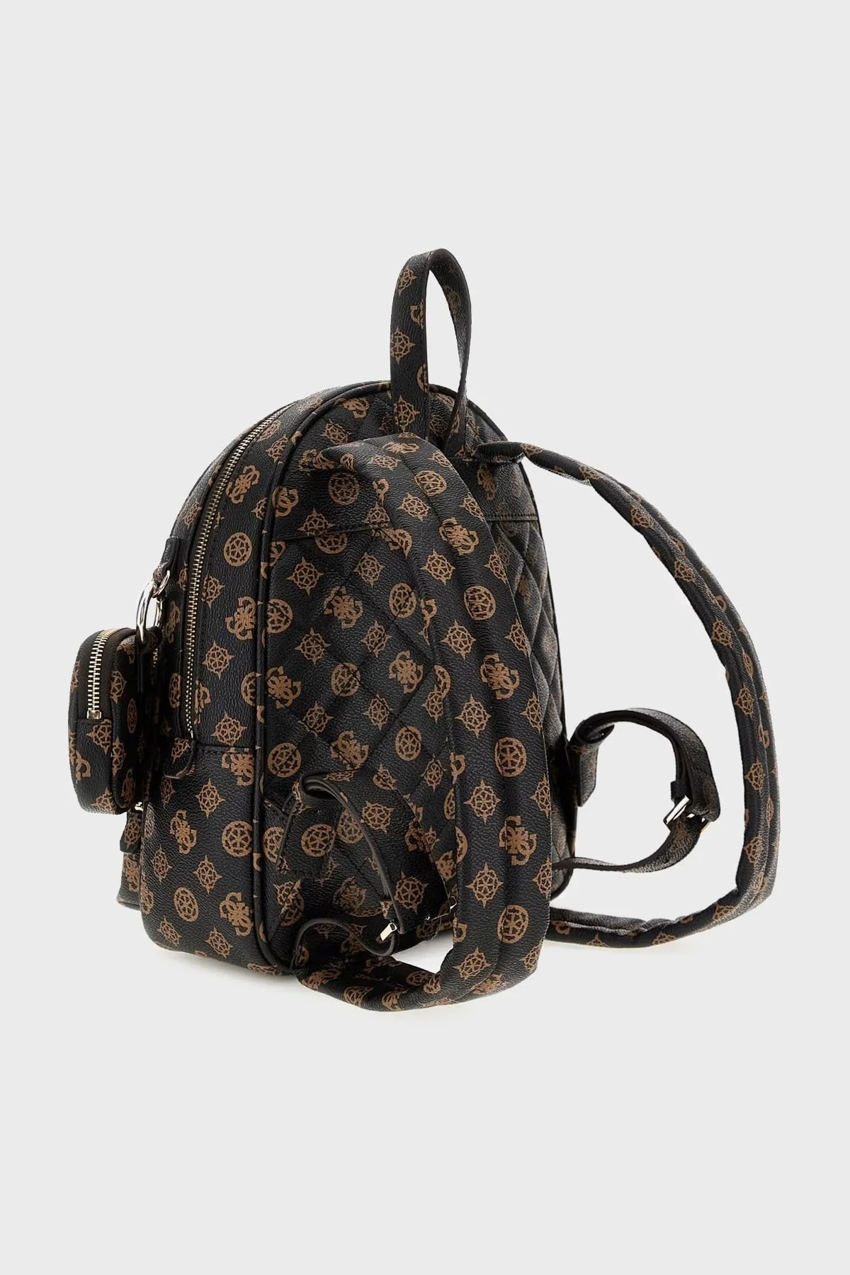 Guess Power Logolu Mini Cüzdanlı Ayarlanabilir Çift Omuz Askılı HWPG9006320 Bayan Sırt Çantası HWPG90 06320 MLO KAHVE - 6