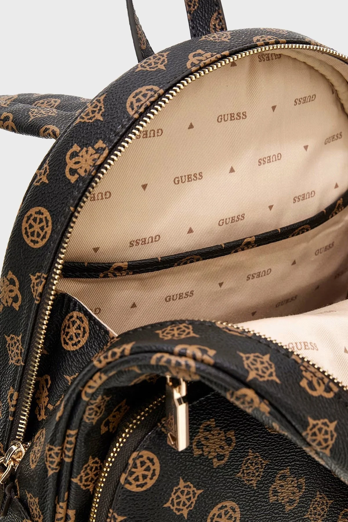 Guess Power Logolu Mini Cüzdanlı Ayarlanabilir Çift Omuz Askılı HWPG9006320 Bayan Sırt Çantası HWPG90 06320 MLO KAHVE - 7