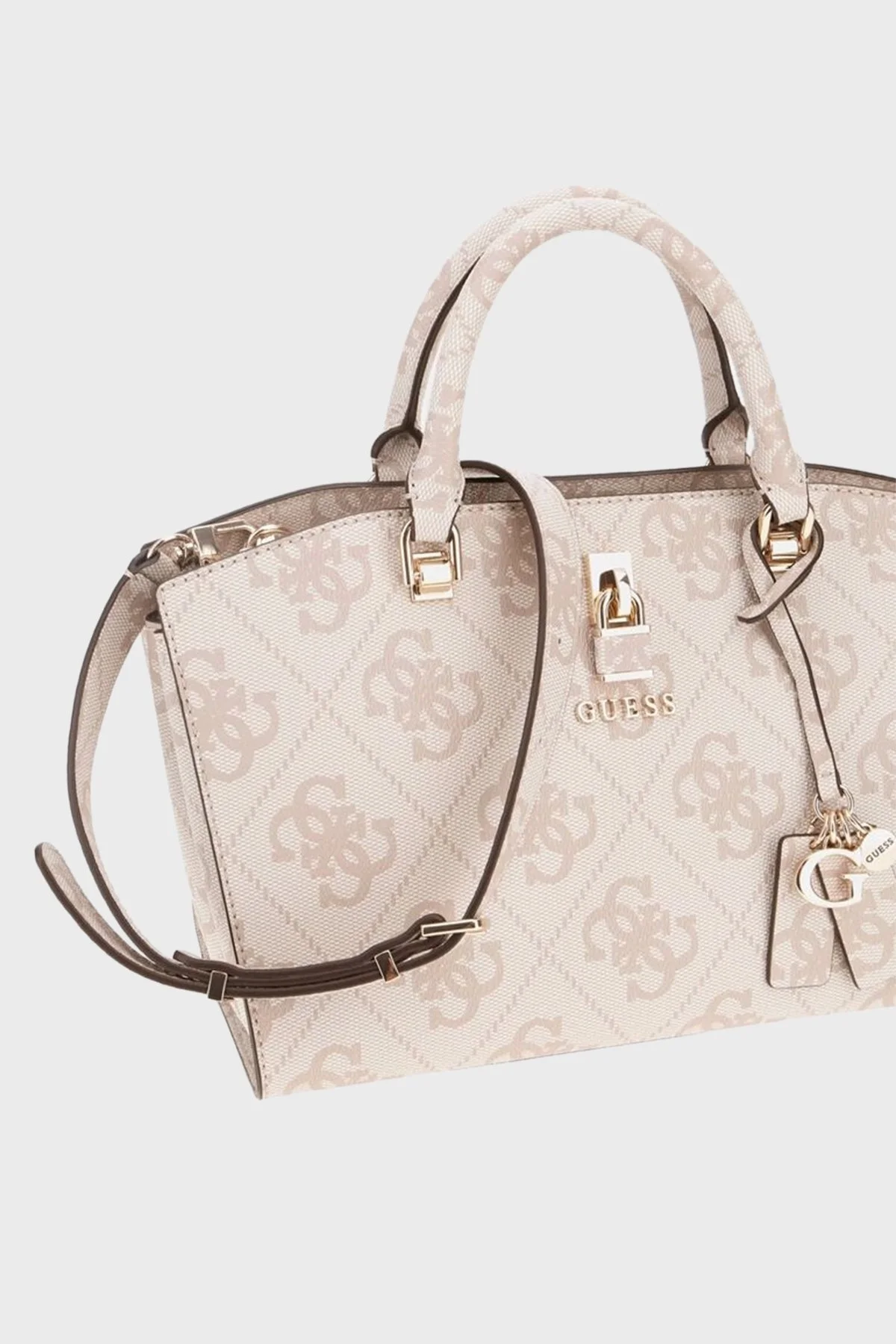 Guess Queensland 4G Logo Baskılı Ayarlanabilir Askılı HWOS9655060 Bayan Çanta HWOS96 55060 DVL PUDRA - 4