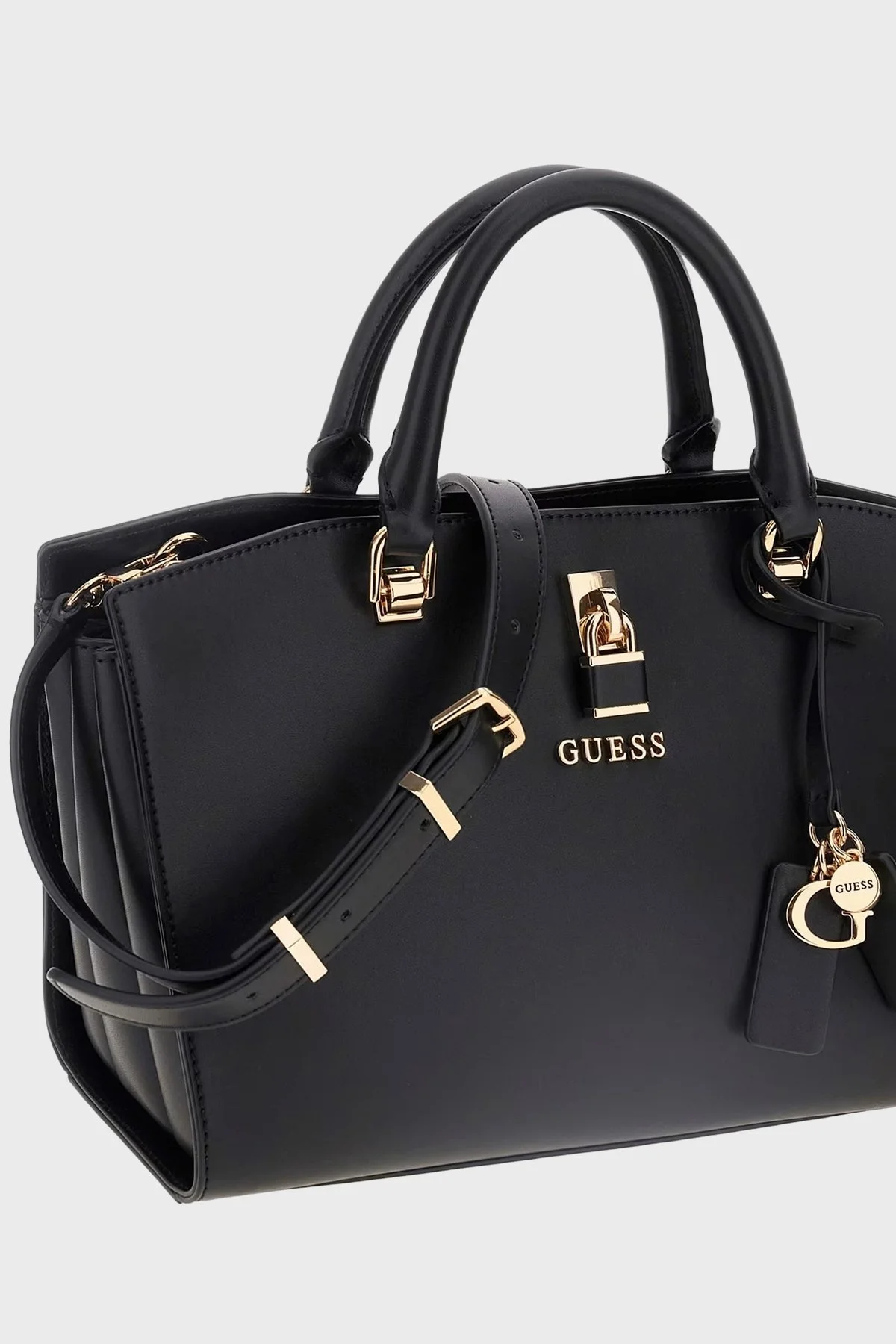 Guess Queensland Logolu Çıkarılabilir Askılı HWVG9655060 Bayan Çanta HWVG96 55060 BLA SİYAH - 5