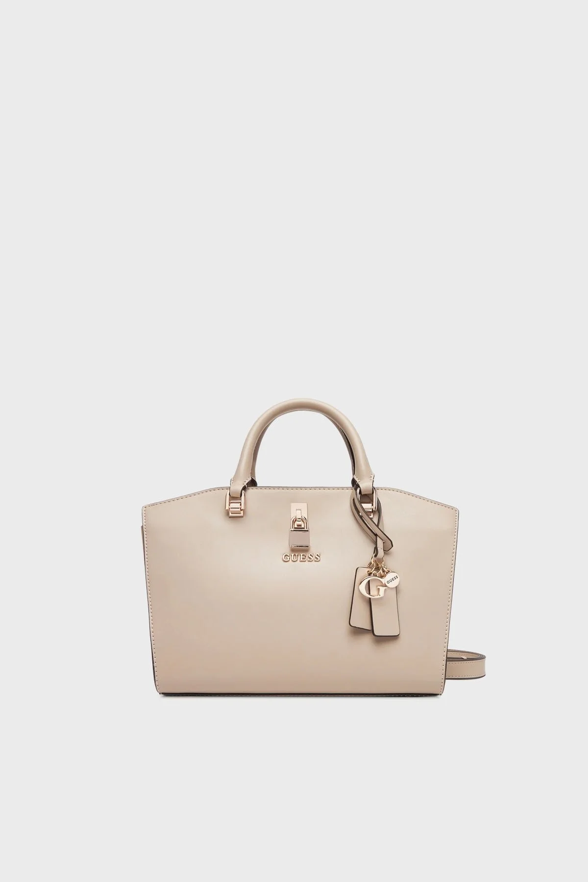 Guess Queensland Logolu Çıkarılabilir Askılı HWVG9655060 Bayan Çanta HWVG96 55060 SIT BEJ - 1