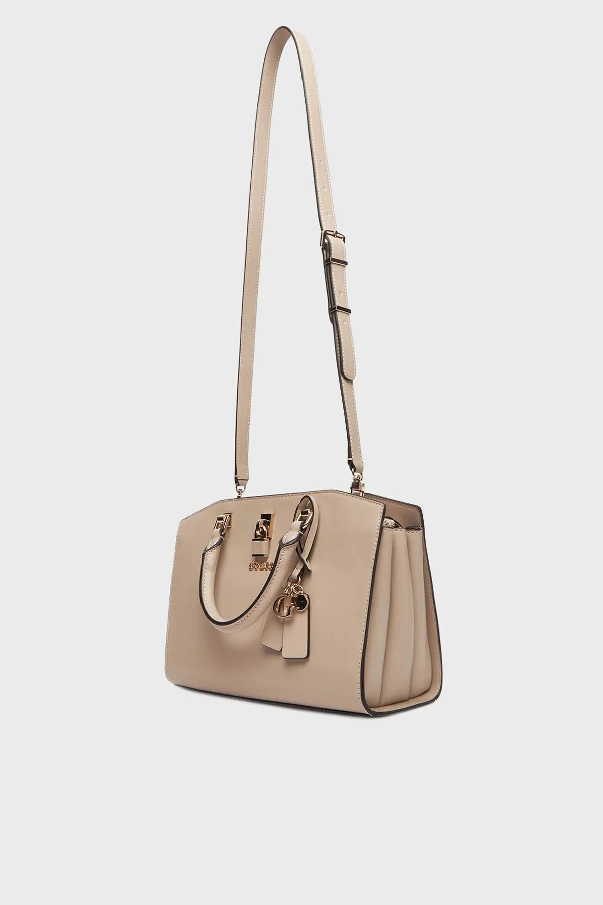 Guess Queensland Logolu Çıkarılabilir Askılı HWVG9655060 Bayan Çanta HWVG96 55060 SIT BEJ - 3