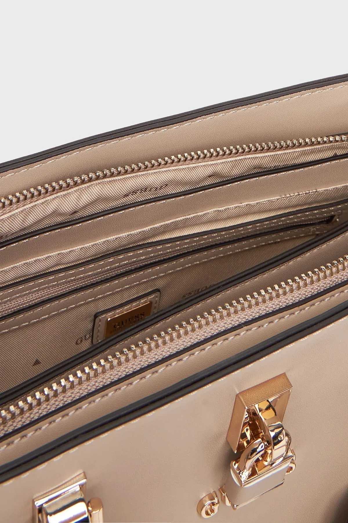 Guess Queensland Logolu Çıkarılabilir Askılı HWVG9655060 Bayan Çanta HWVG96 55060 SIT BEJ - 4