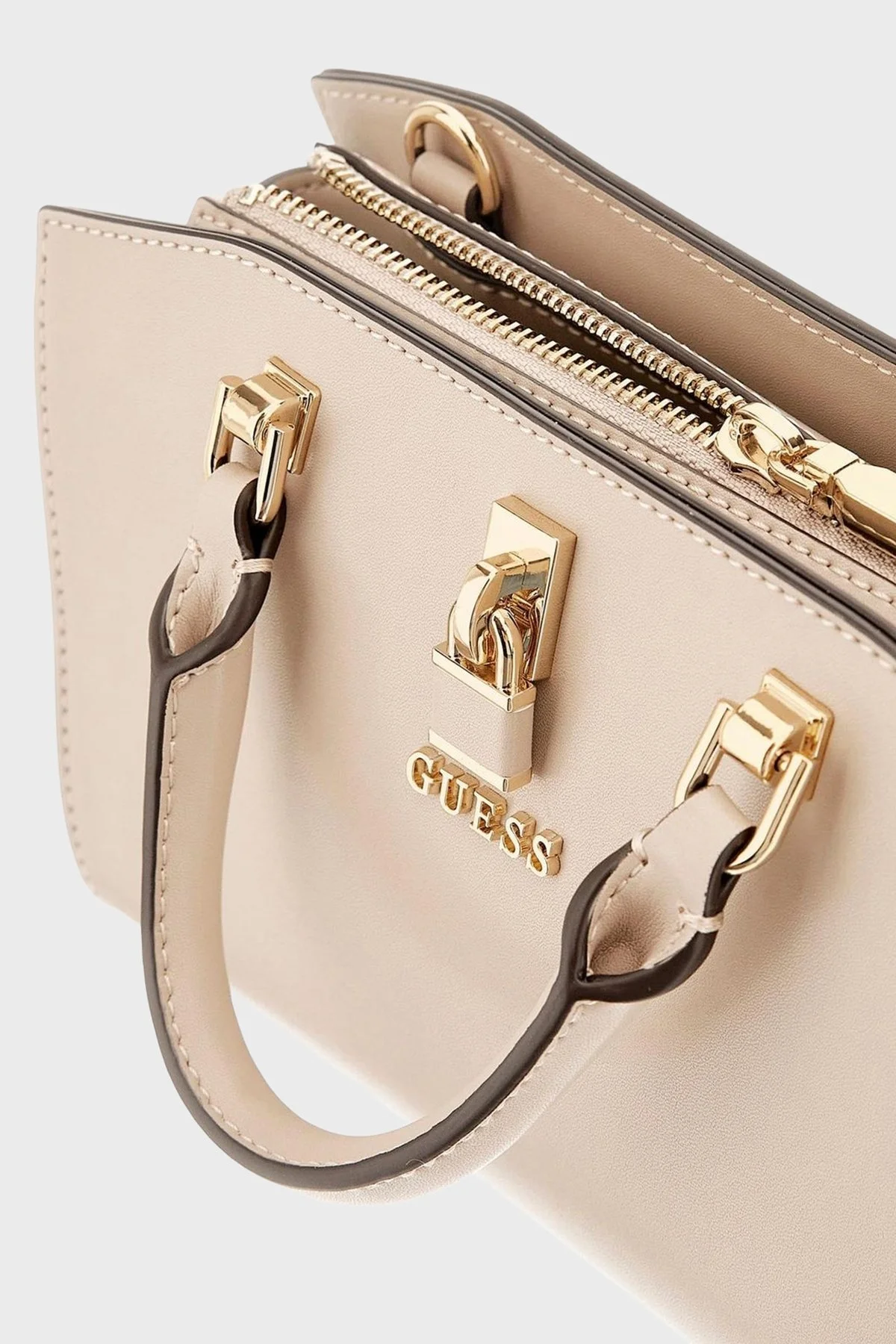 Guess Queensland Logolu Çıkarılabilir Askılı HWVG9655760 Bayan Çanta HWVG96 55760 SIT BEJ - 3