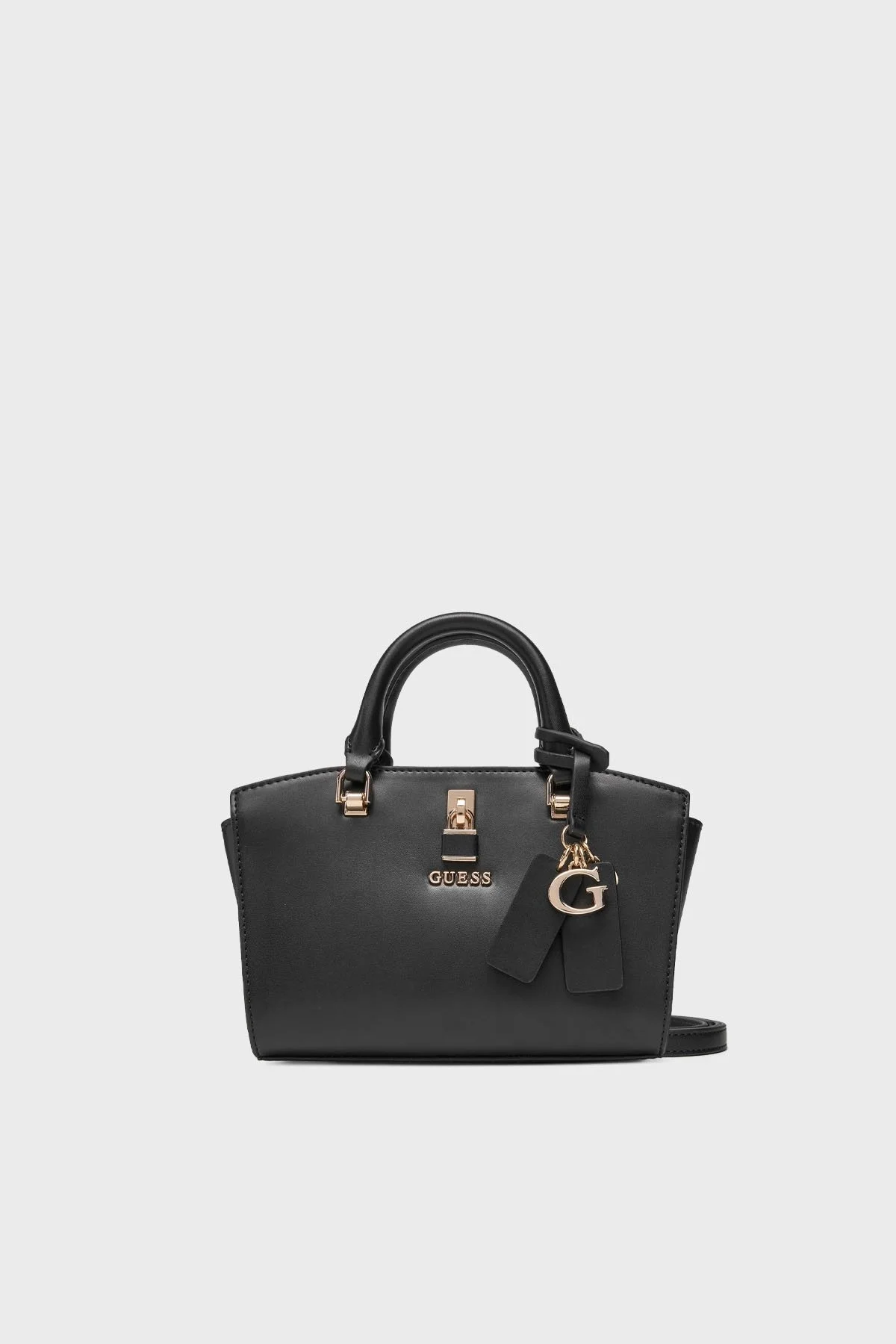 Guess Queensland Logolu Çıkarılabilir Askılı Mini HWVG9655760 Bayan Çanta HWVG96 55760 BLA SİYAH - 1