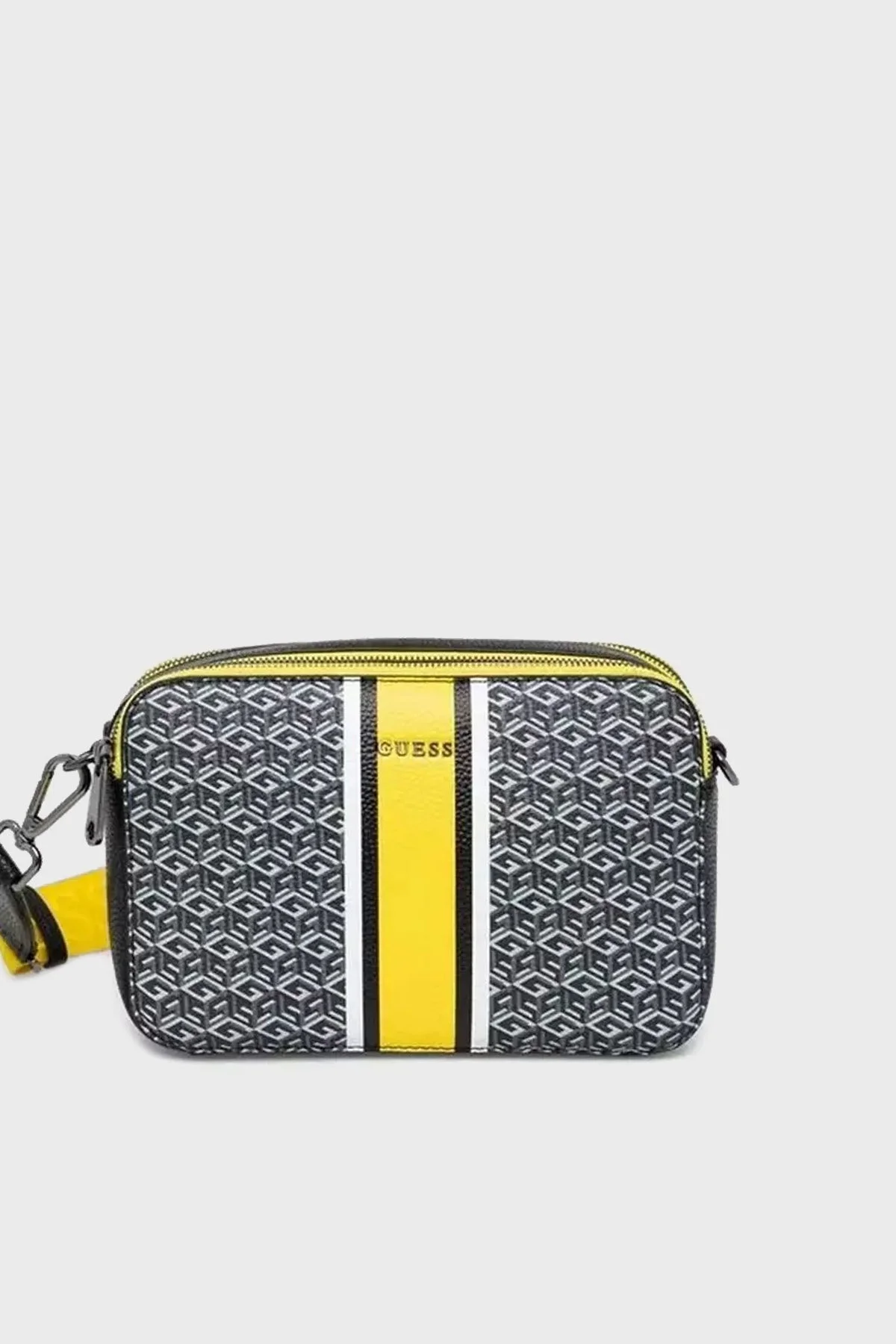 Guess Rainee Logo Desenli Ayarlanabilir Omuz Askılı Bayan Çanta HWSM9003140 BLY SARI-SİYAH - 1